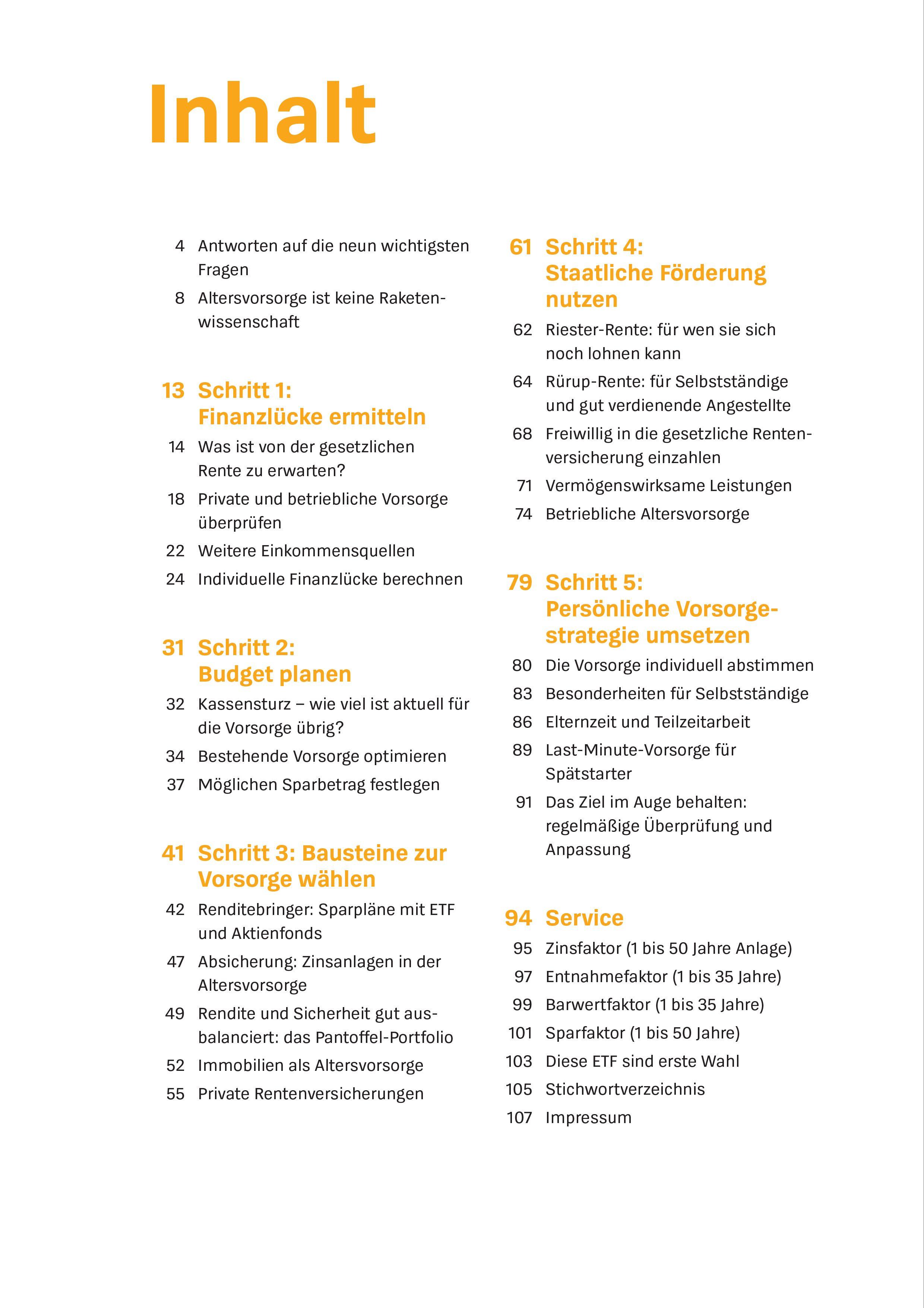 Beispielinhalt (Bild) Altersvorsorge: Das Set