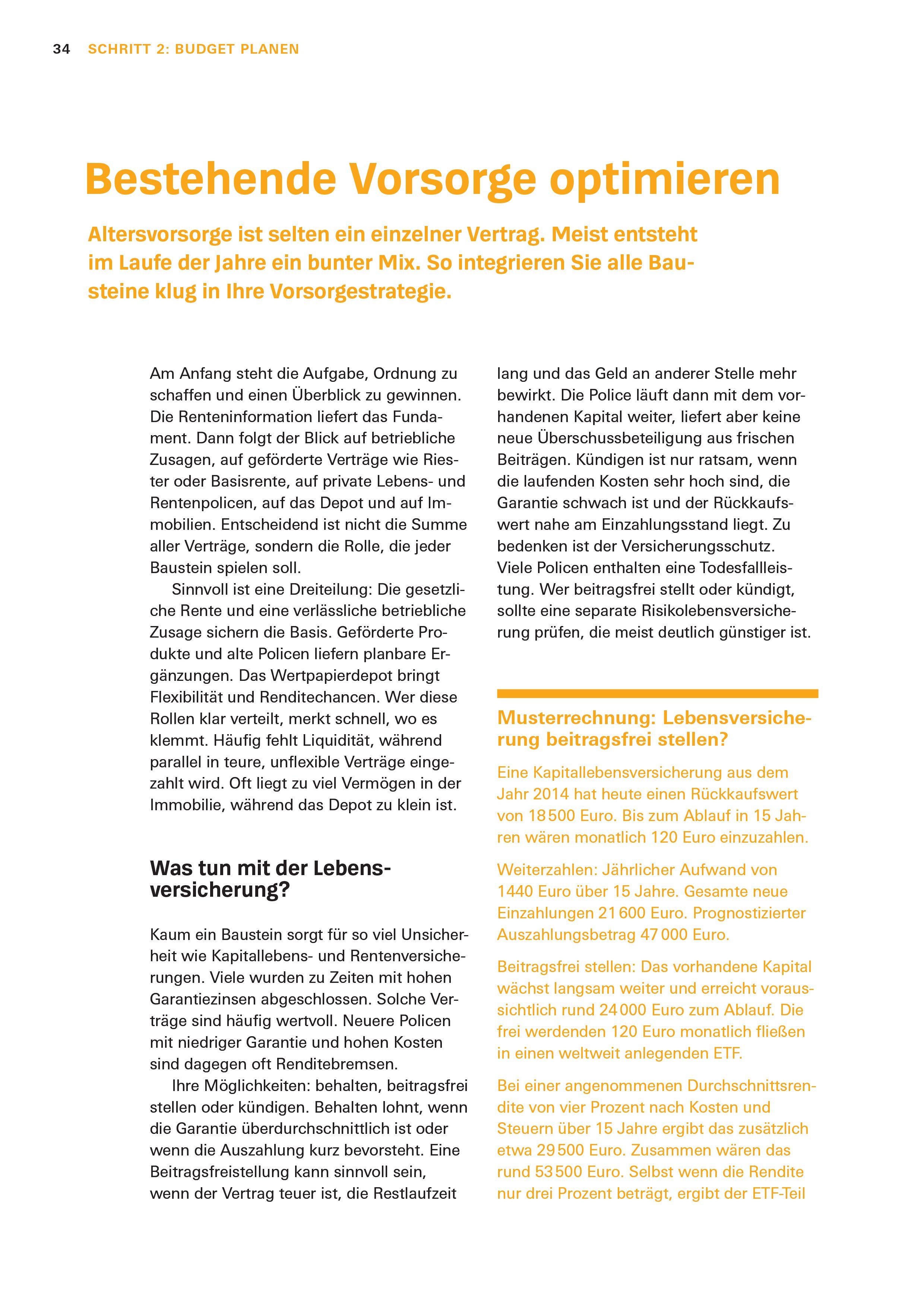 Beispielinhalt (Bild) Altersvorsorge: Das Set