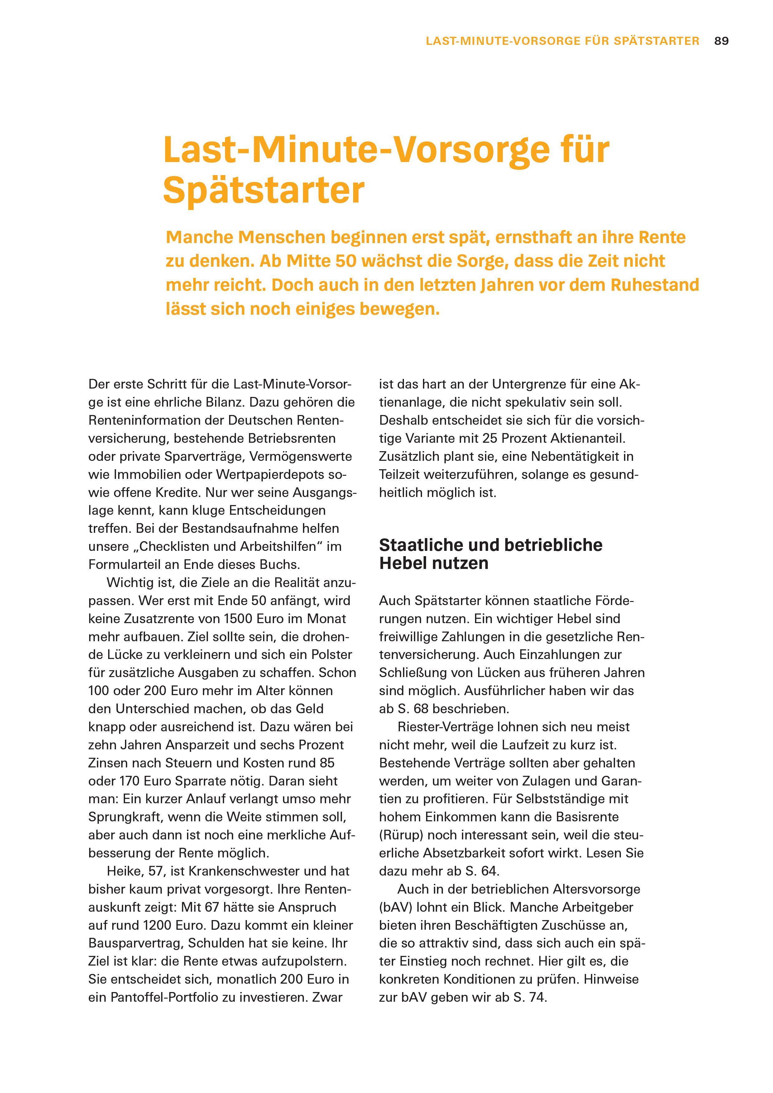 Beispielinhalt (Bild) Altersvorsorge: Das Set