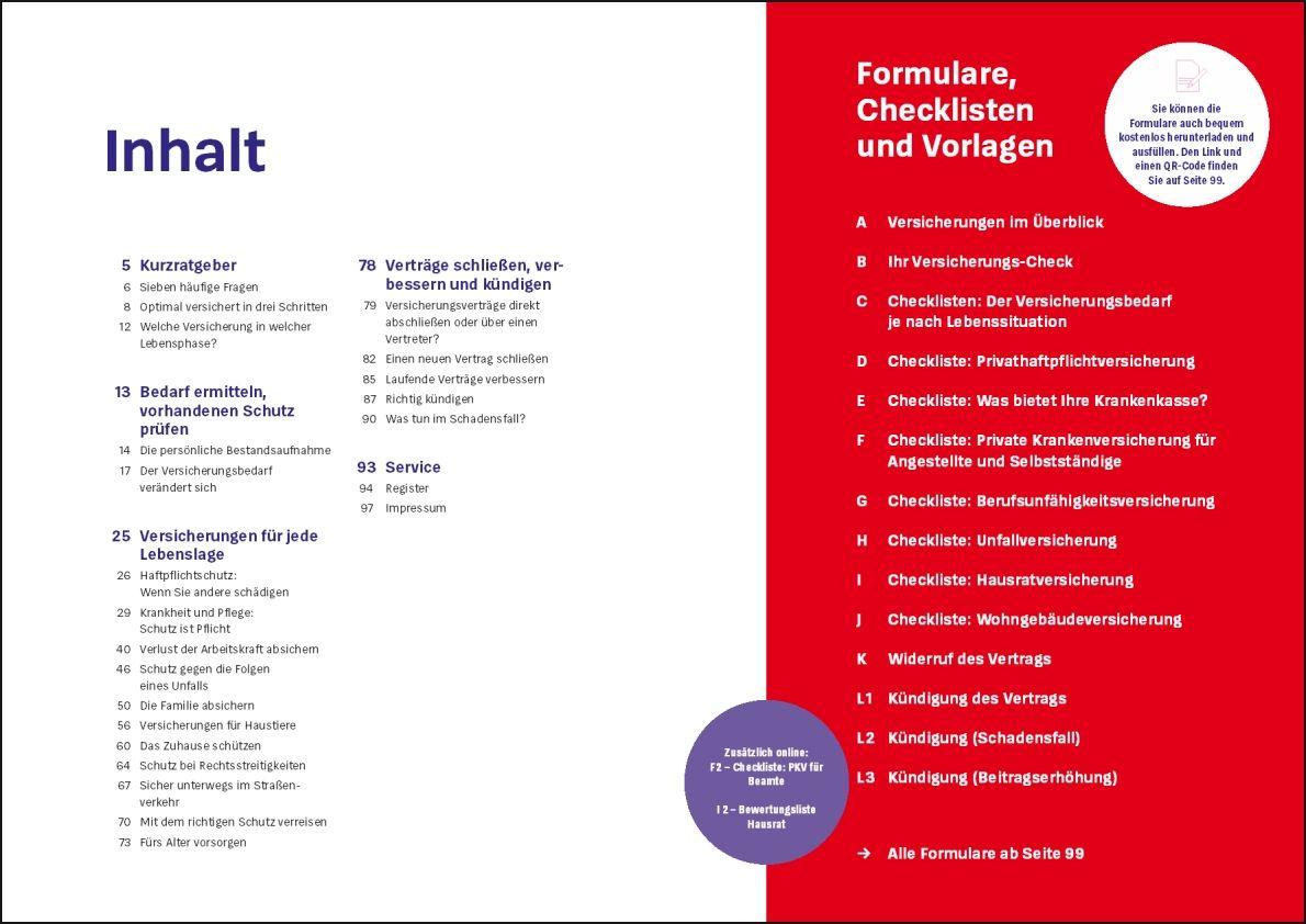 Beispielinhalt (Bild) Das Versicherungs-Set