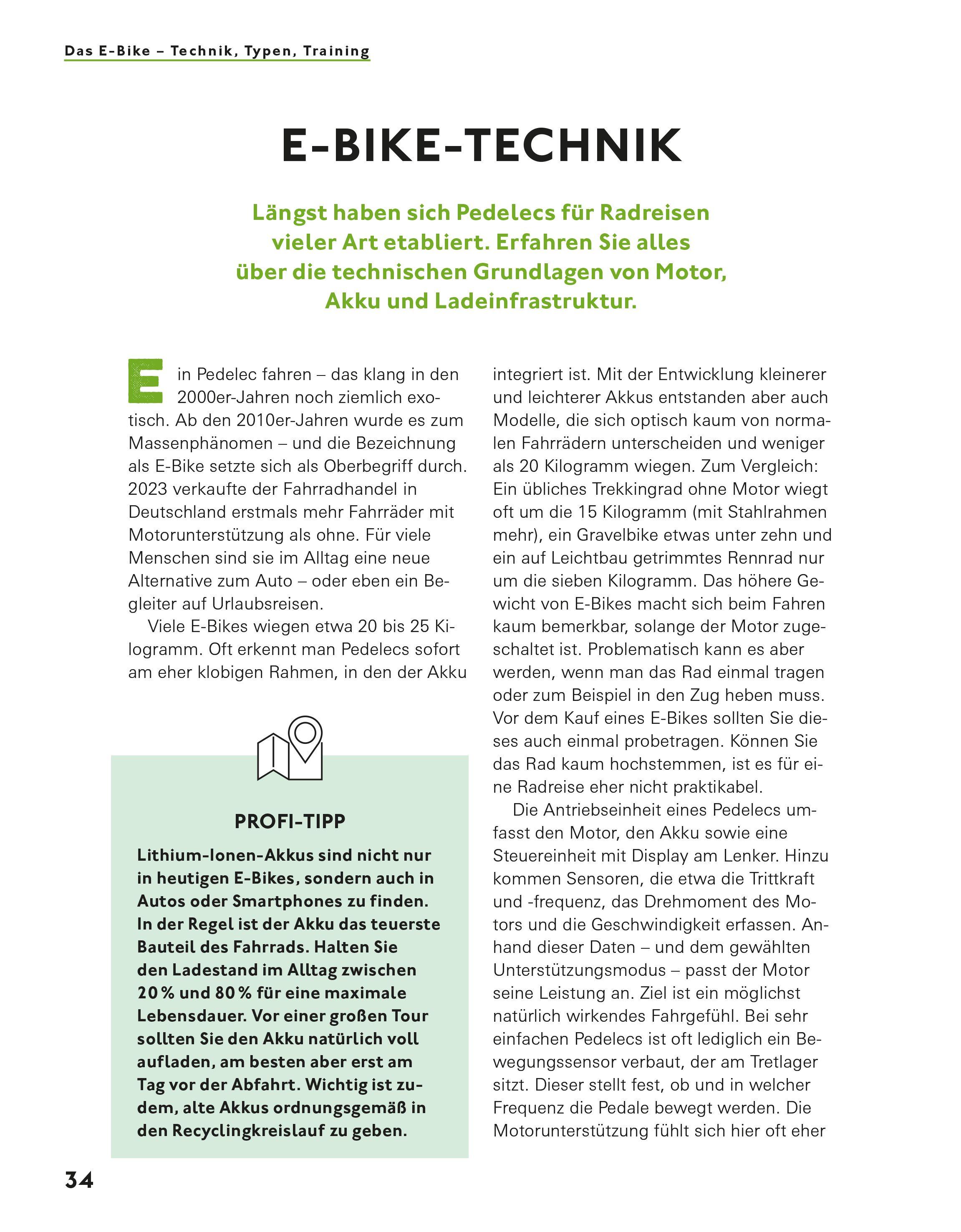 Beispielinhalt (Bild) Radreisen mit dem E-Bike