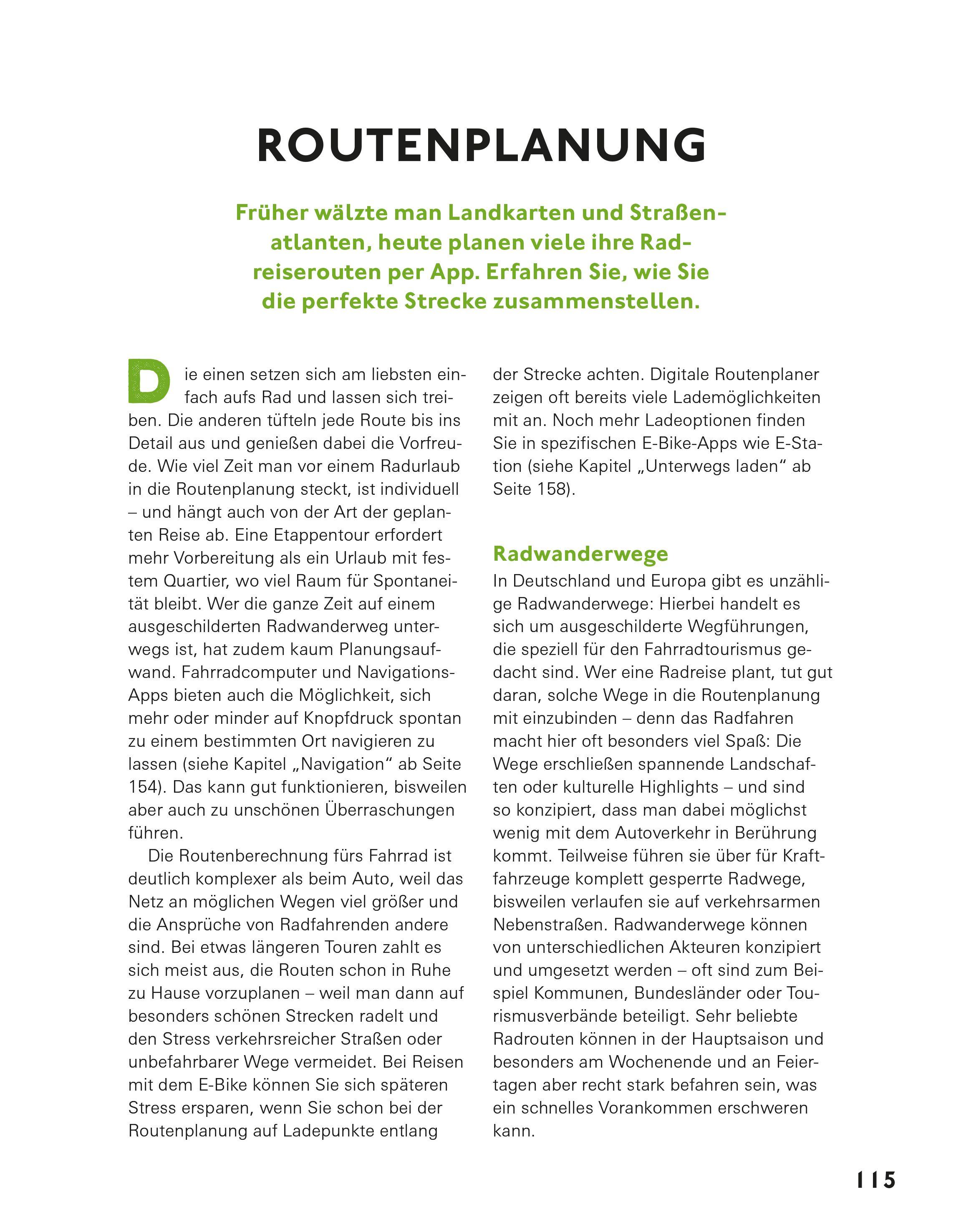 Beispielinhalt (Bild) Radreisen mit dem E-Bike