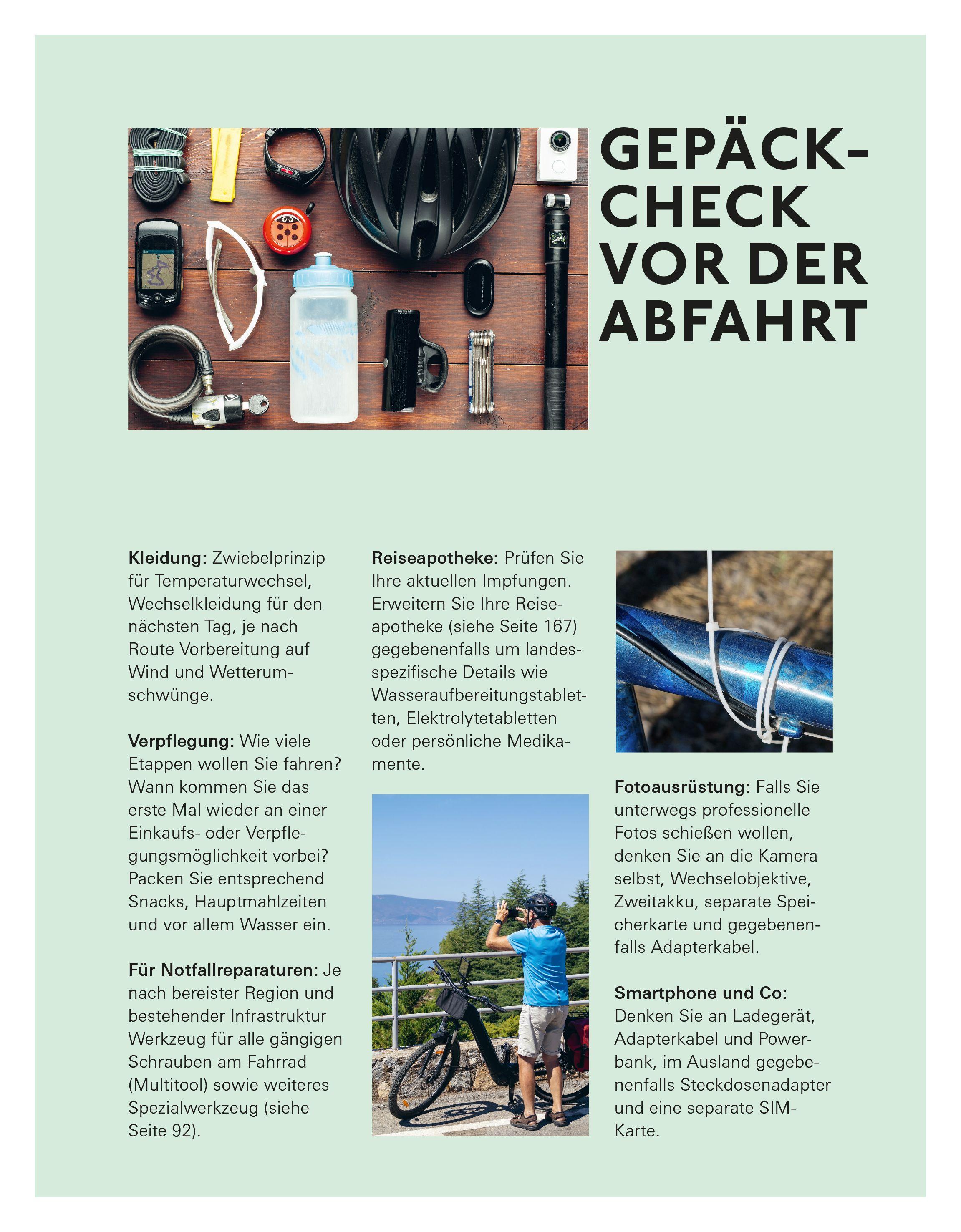 Beispielinhalt (Bild) Radreisen mit dem E-Bike