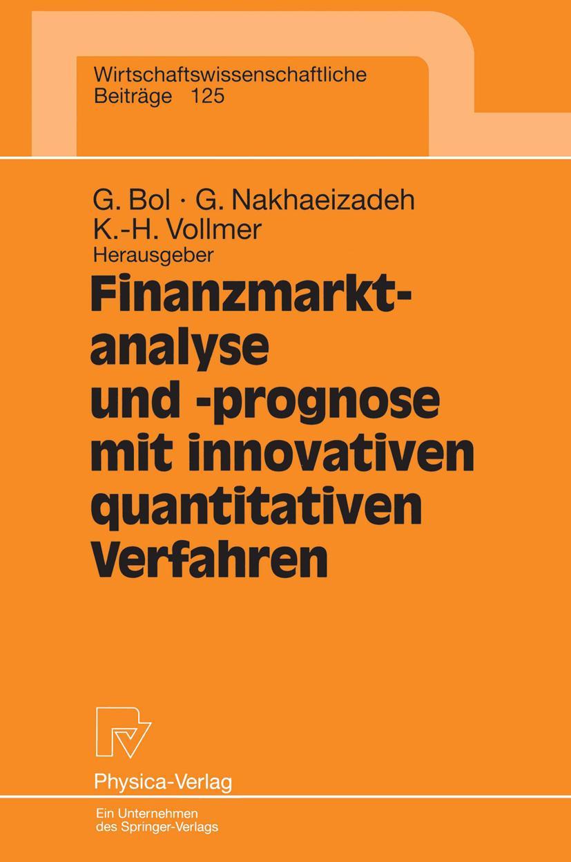 Vorderes Coverbild Finanzmarktanalyse und- prognose mit innovativen quantitativen Verfahren