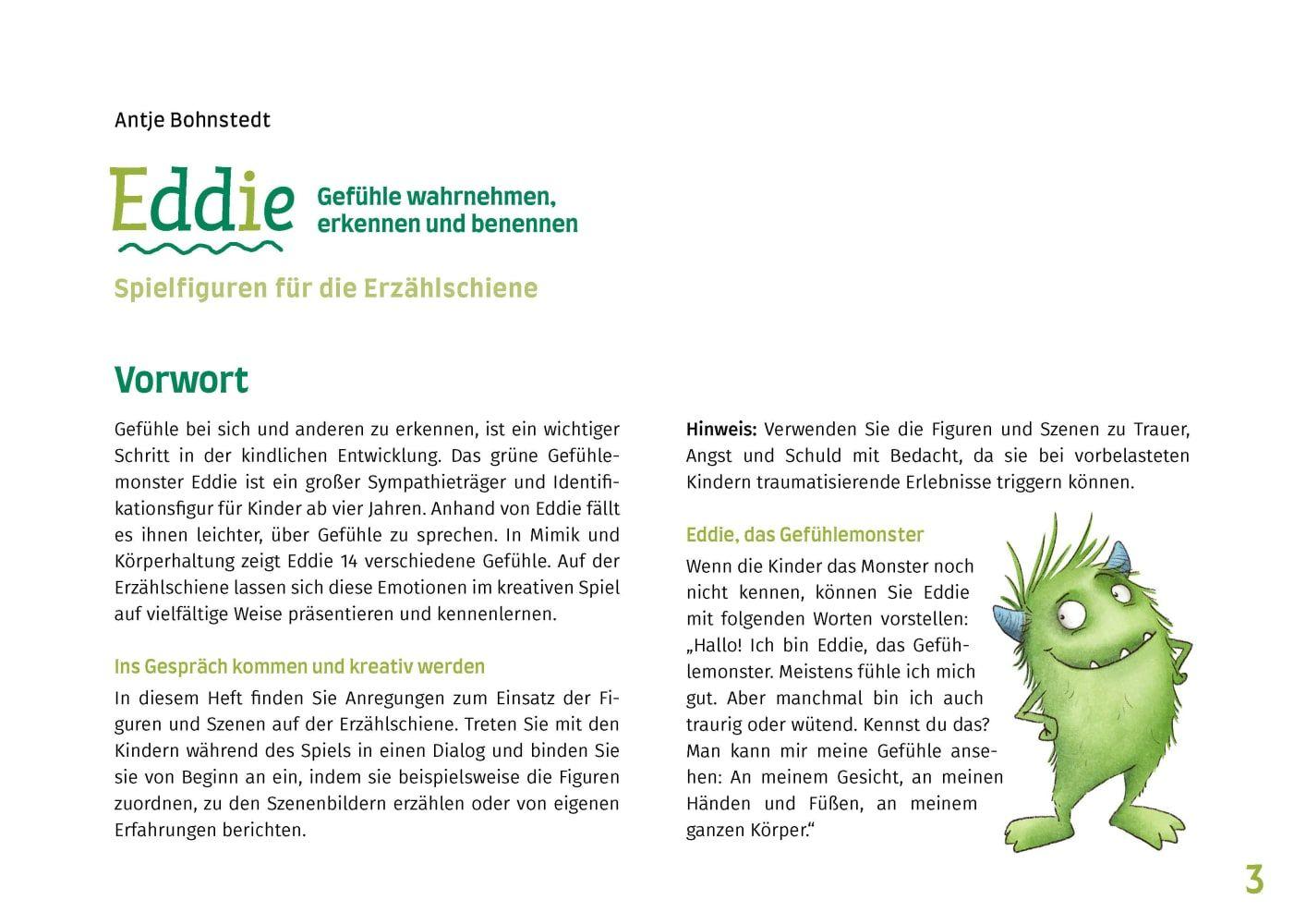 Beispielinhalt (Bild) Eddie. Gefühle wahrnehmen, erkennen und benennen. Erzählschienen-Figurenset