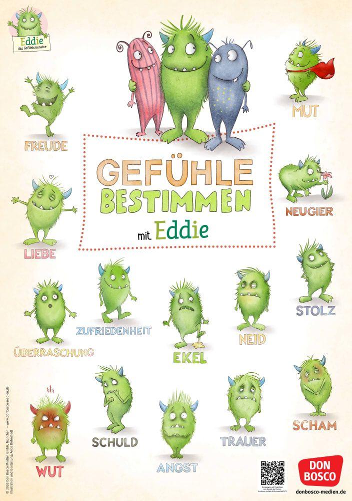 Beispielinhalt (Bild) Das große Gefühle-Bestimmungsposter mit Eddie, dem Gefühlemonster