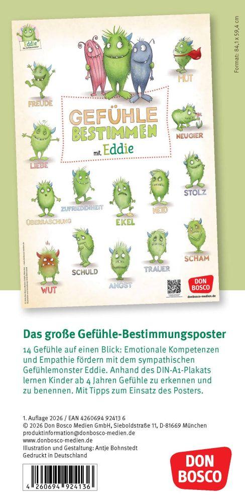 Beispielinhalt (Bild) Das große Gefühle-Bestimmungsposter mit Eddie, dem Gefühlemonster