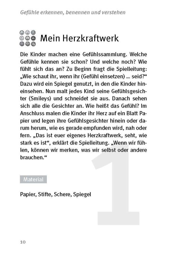 Beispielinhalt (Bild) Die 50 besten Spiele zu Gefühlen und emotionalen Kompetenzen für 4- bis 8-Jährige