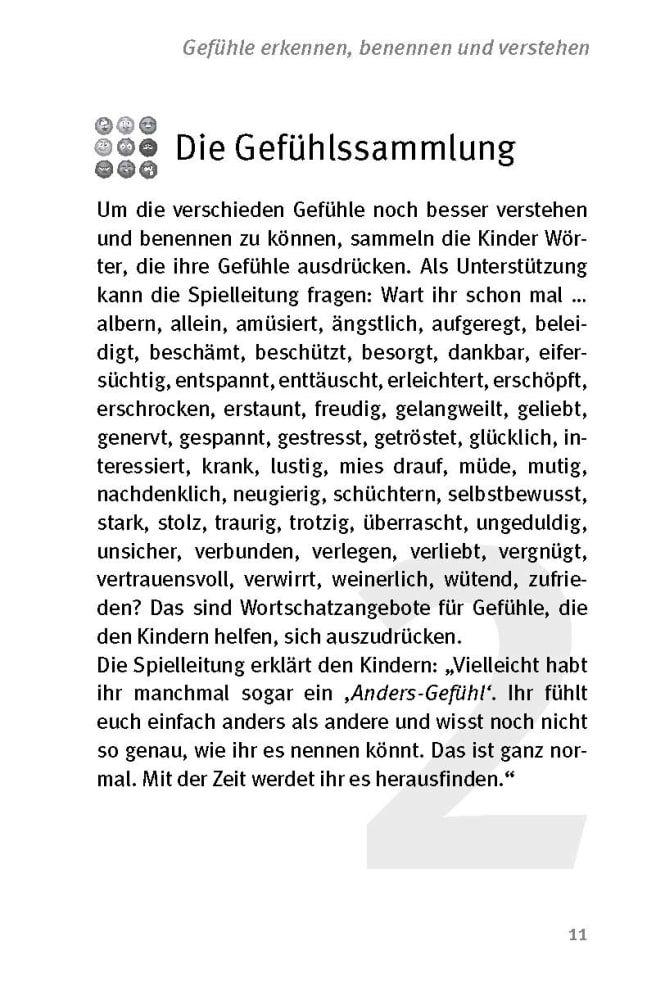 Beispielinhalt (Bild) Die 50 besten Spiele zu Gefühlen und emotionalen Kompetenzen für 4- bis 8-Jährige