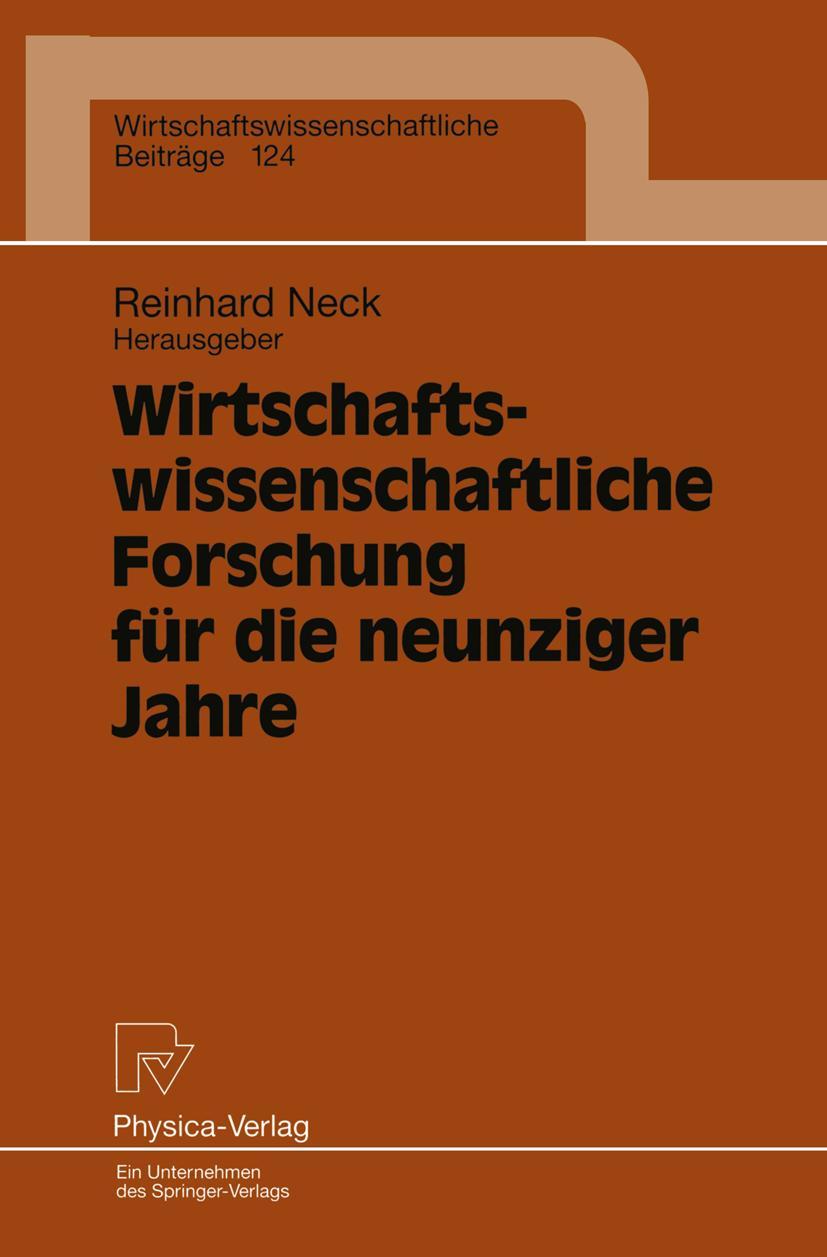 Vorderes Coverbild Wirtschaftswissenschaftliche Forschung für die neunziger Jahre
