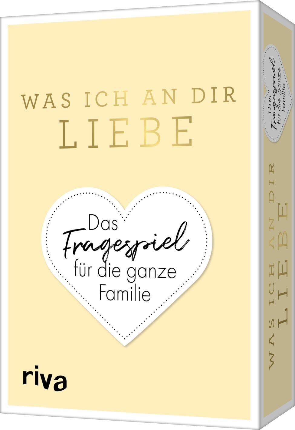 Vorderes Coverbild Was ich an dir liebe - Das Fragespiel für die ganze Familie