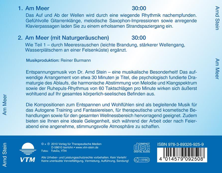 Rückseitencover Am Meer. CD