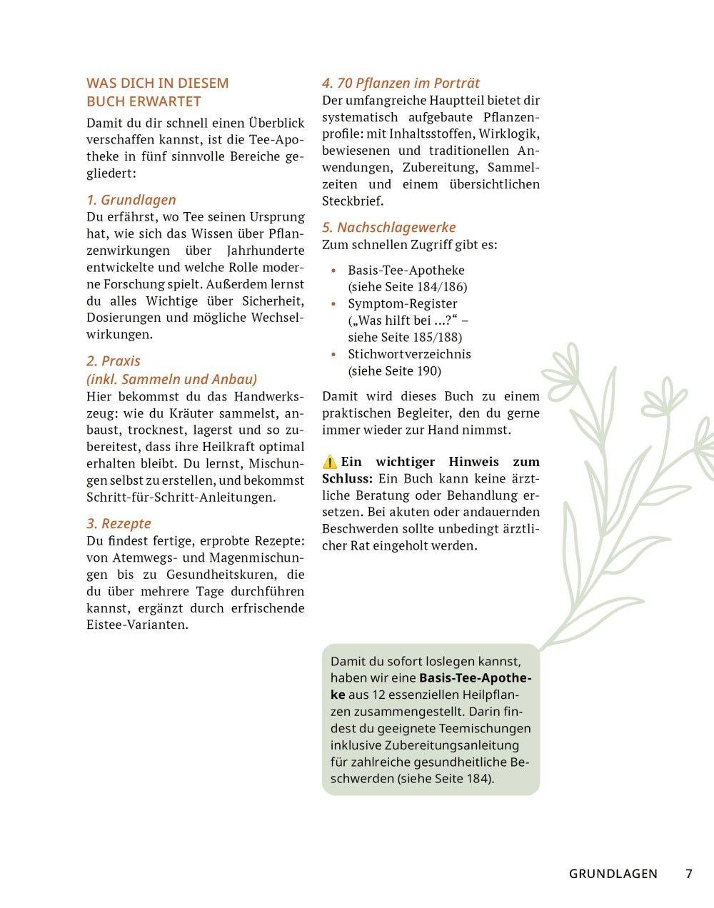 Beispielinhalt (Bild) Die Tee-Apotheke