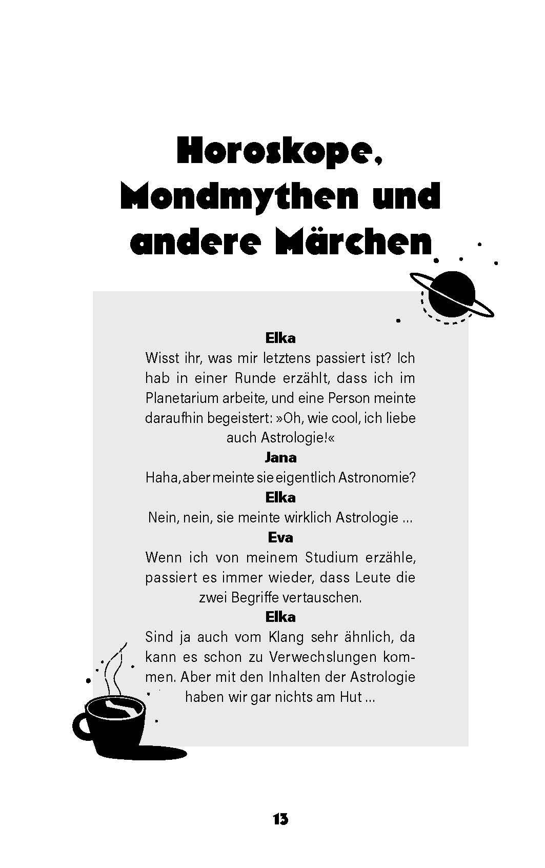 Beispielinhalt (Bild) Auf einen Kaffee im All