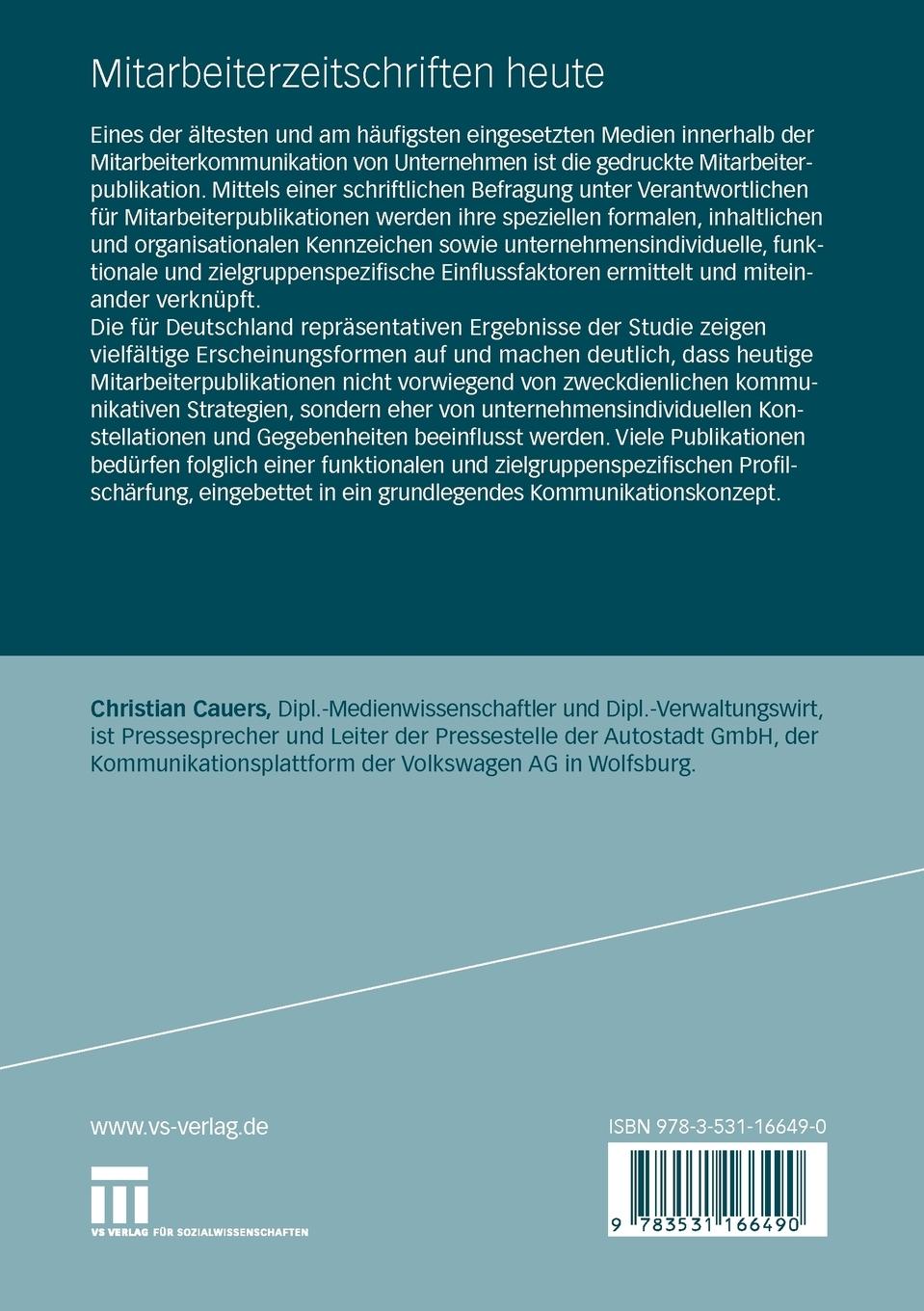Rückseitencover Mitarbeiterzeitschriften heute