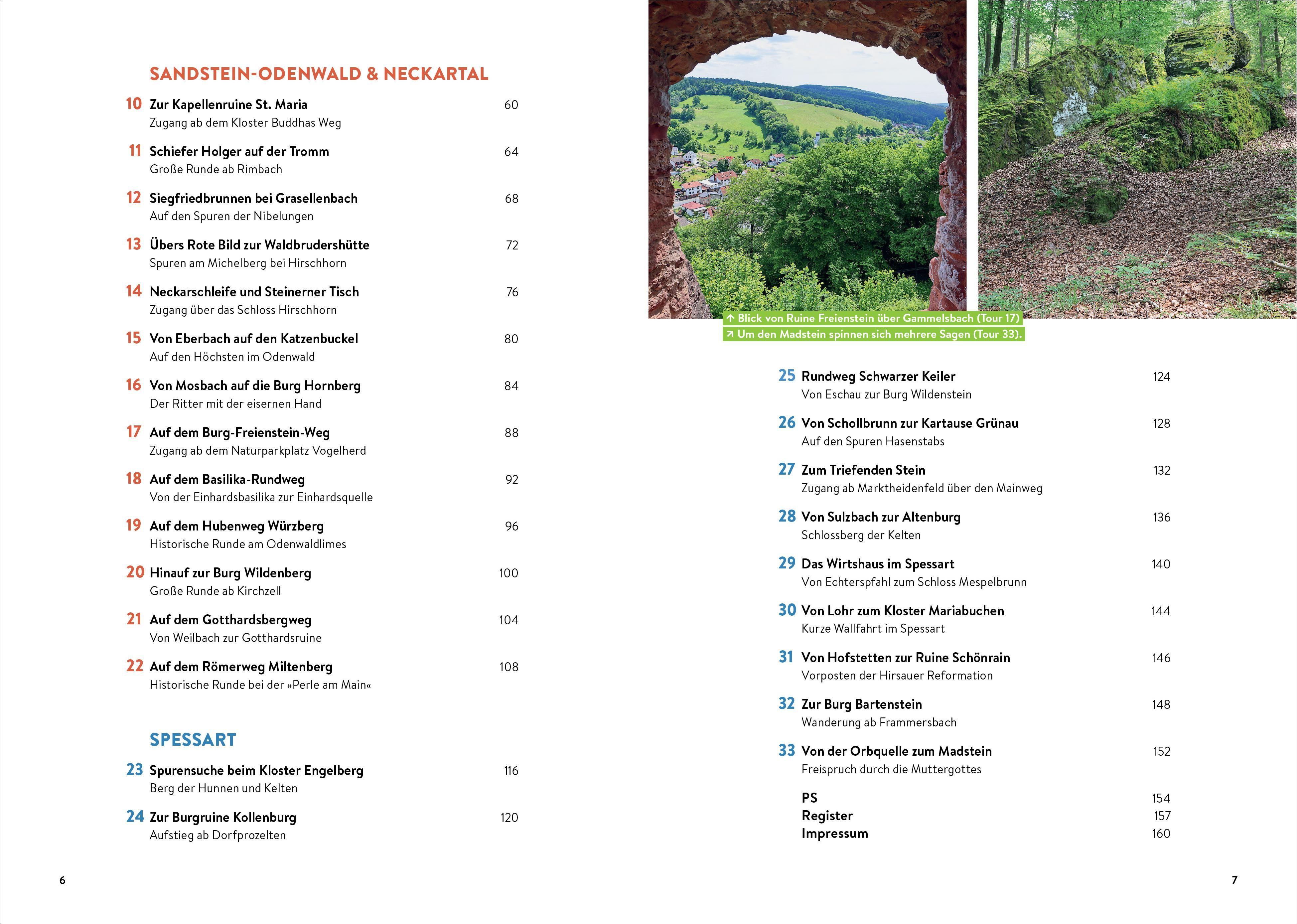 Beispielinhalt (Bild) Vergessene Pfade Odenwald und Spessart