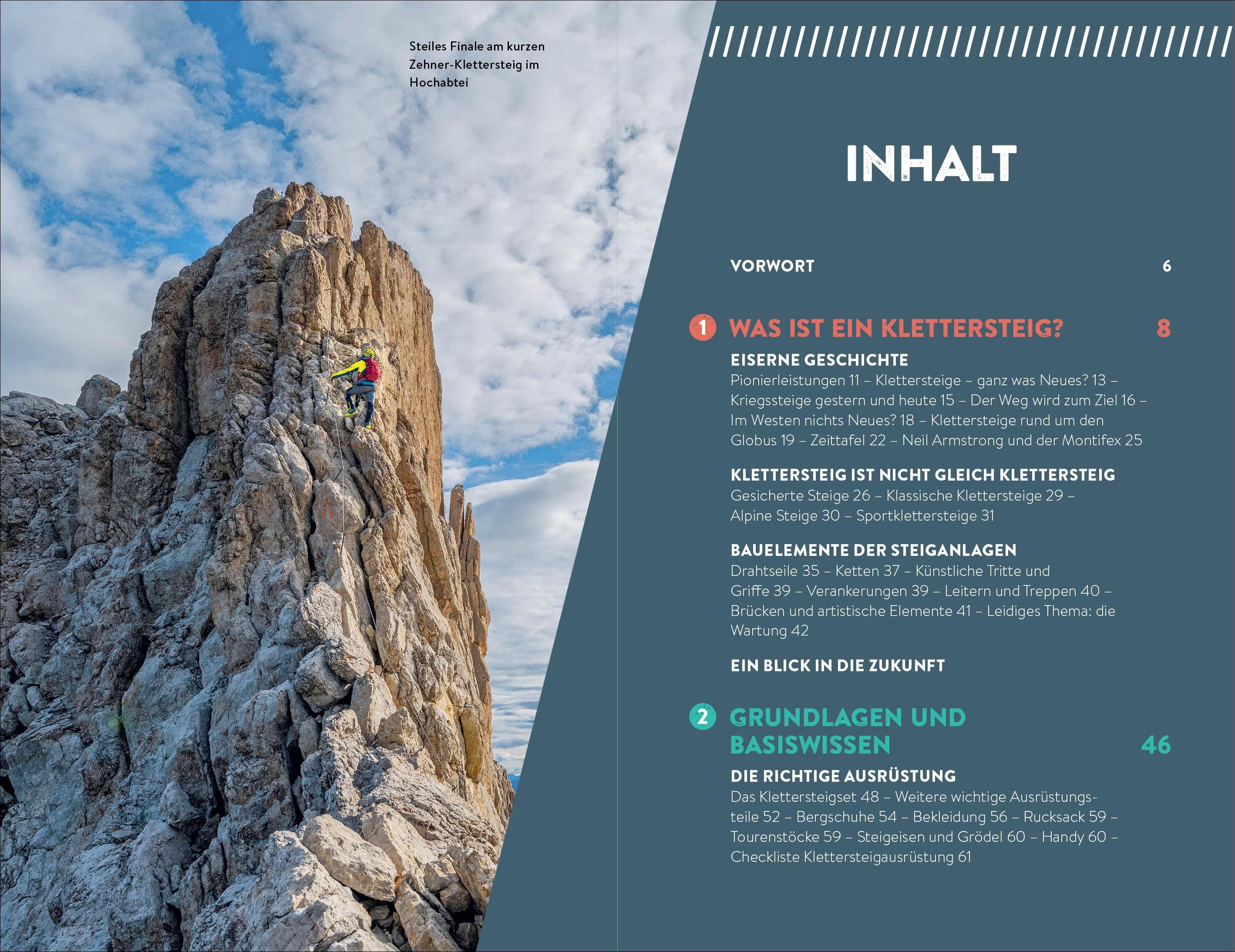 Beispielinhalt (Bild) Wissen kompakt Outdoor Klettersteiggehen