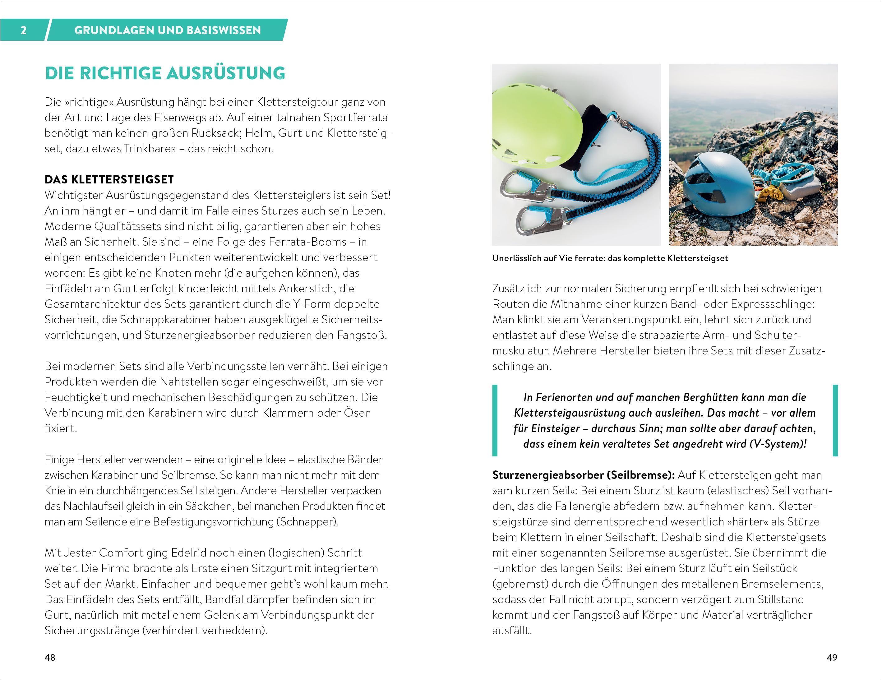 Beispielinhalt (Bild) Wissen kompakt Outdoor Klettersteiggehen