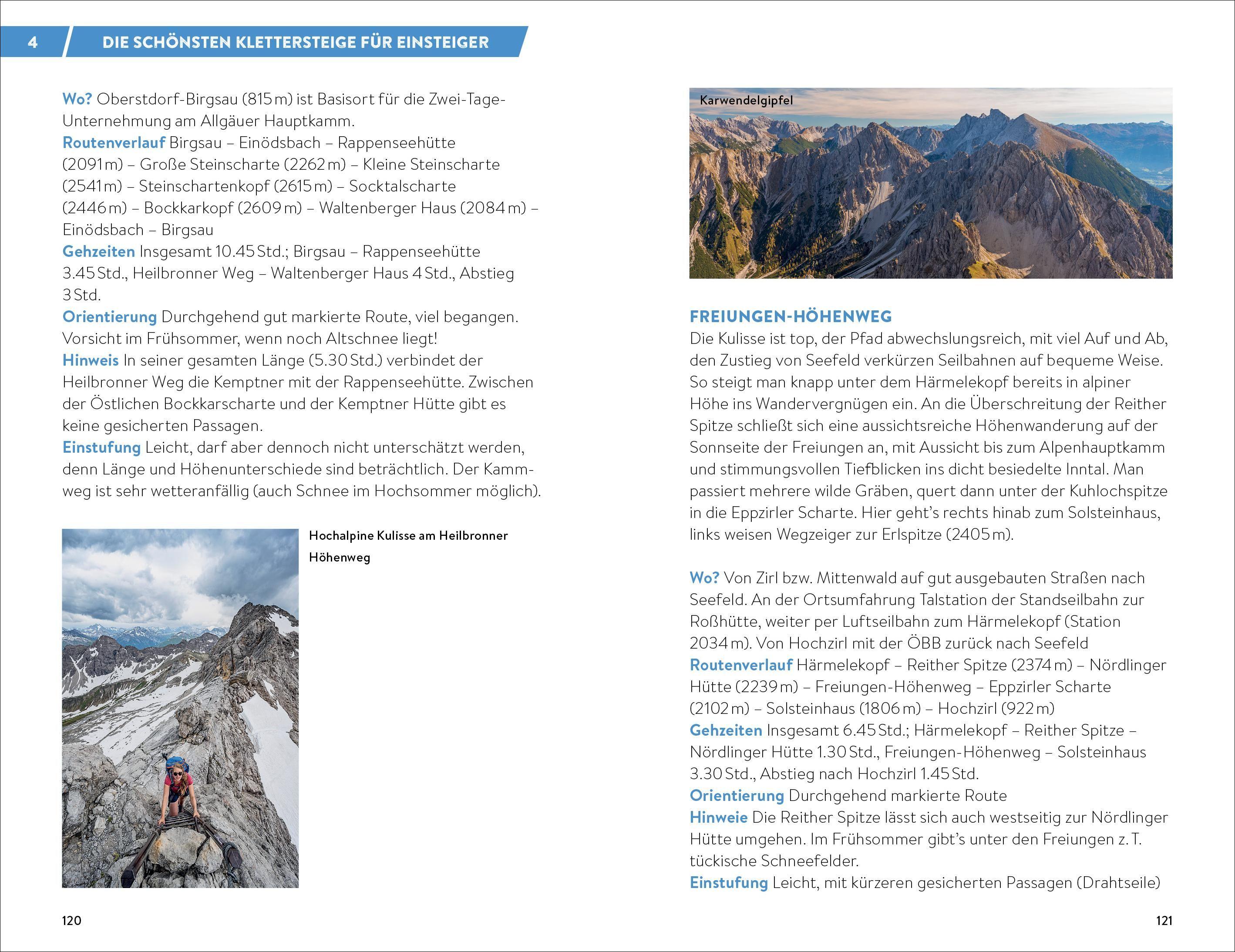 Beispielinhalt (Bild) Wissen kompakt Outdoor Klettersteiggehen