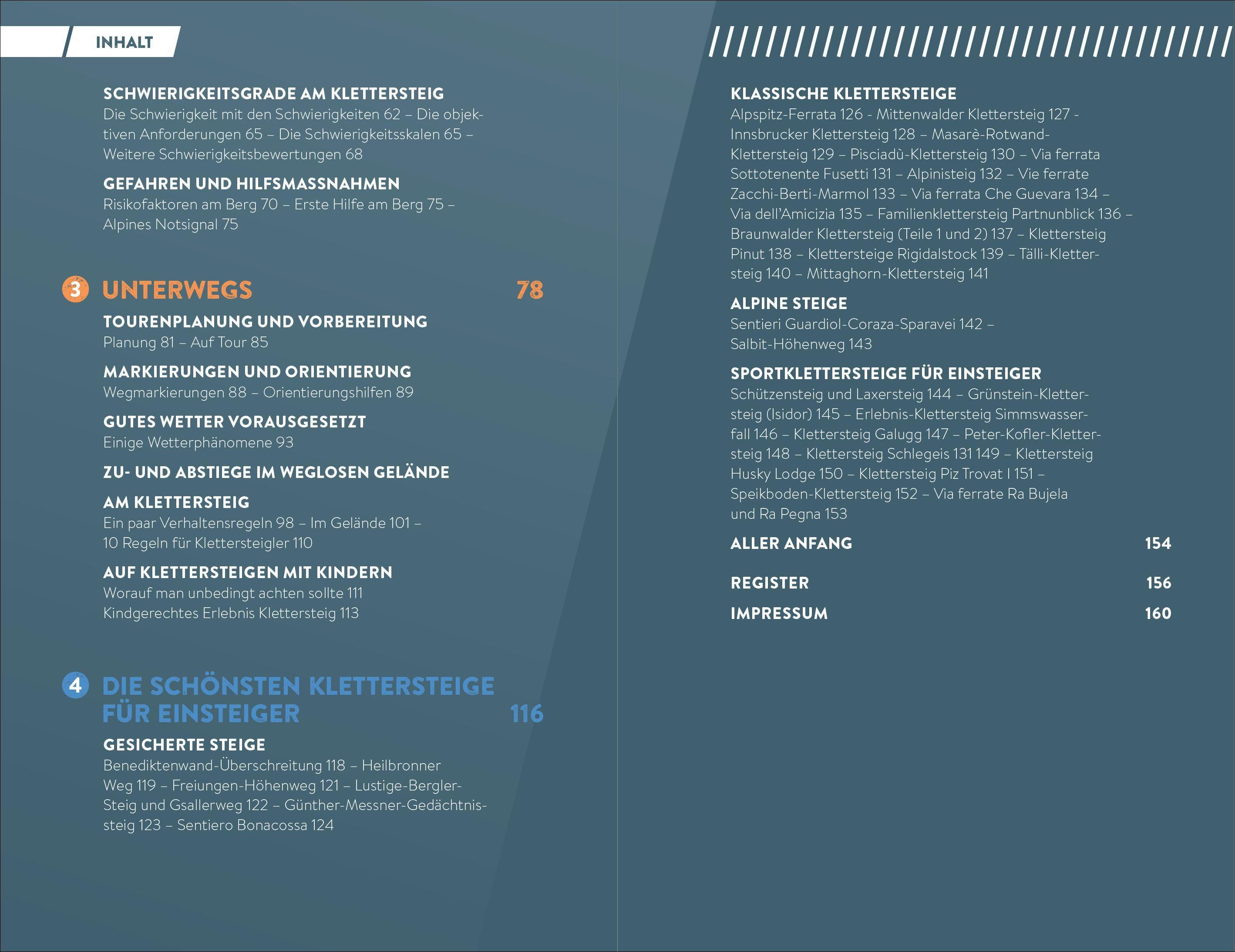 Beispielinhalt (Bild) Wissen kompakt Outdoor Klettersteiggehen