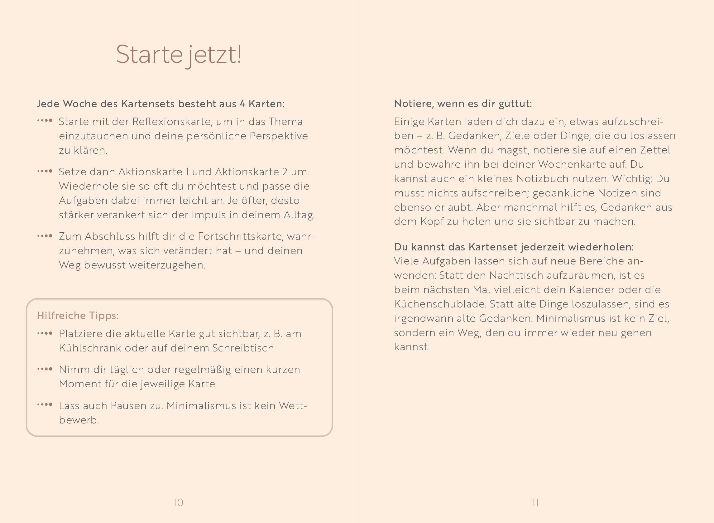 Beispielinhalt (Bild) Dein Weg zu Minimalismus im Alltag