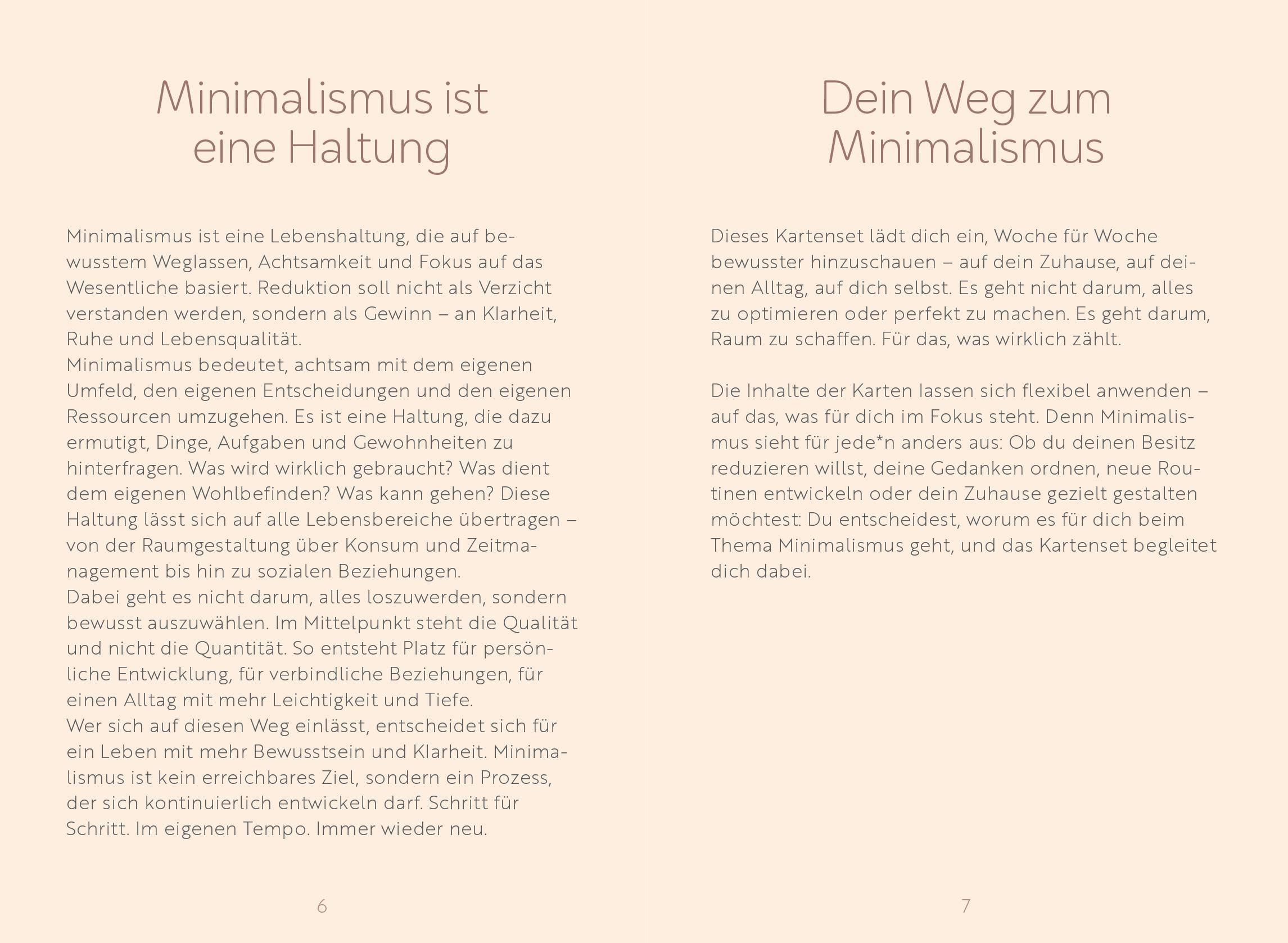 Beispielinhalt (Bild) Dein Weg zu Minimalismus im Alltag