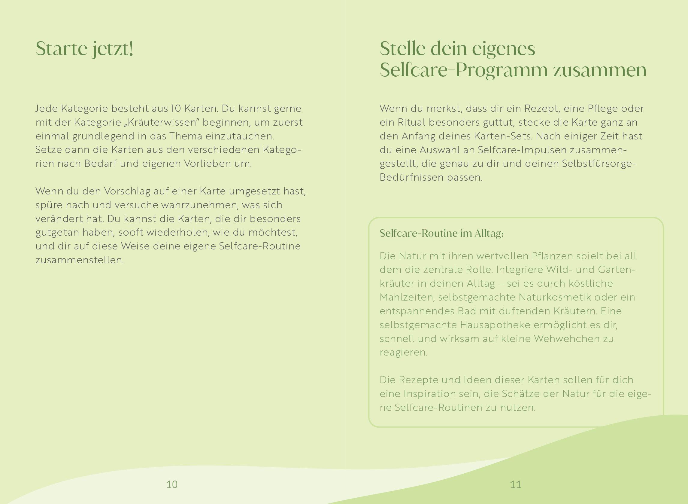 Beispielinhalt (Bild) Dein Weg zu Selfcare aus der Natur