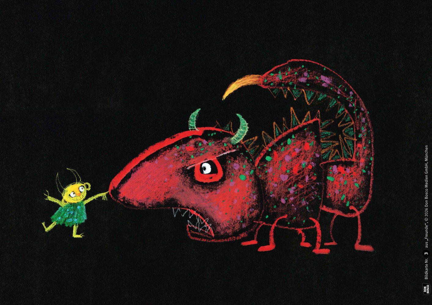 Beispielinhalt (Bild) Freunde. Kamishibai Bildkartenset