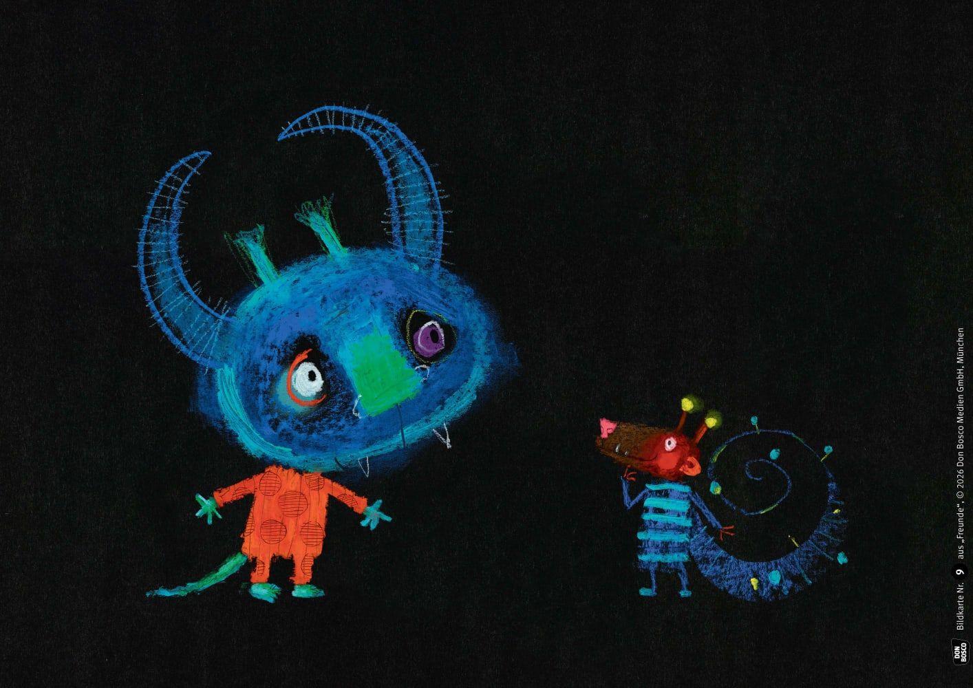 Beispielinhalt (Bild) Freunde. Kamishibai Bildkartenset