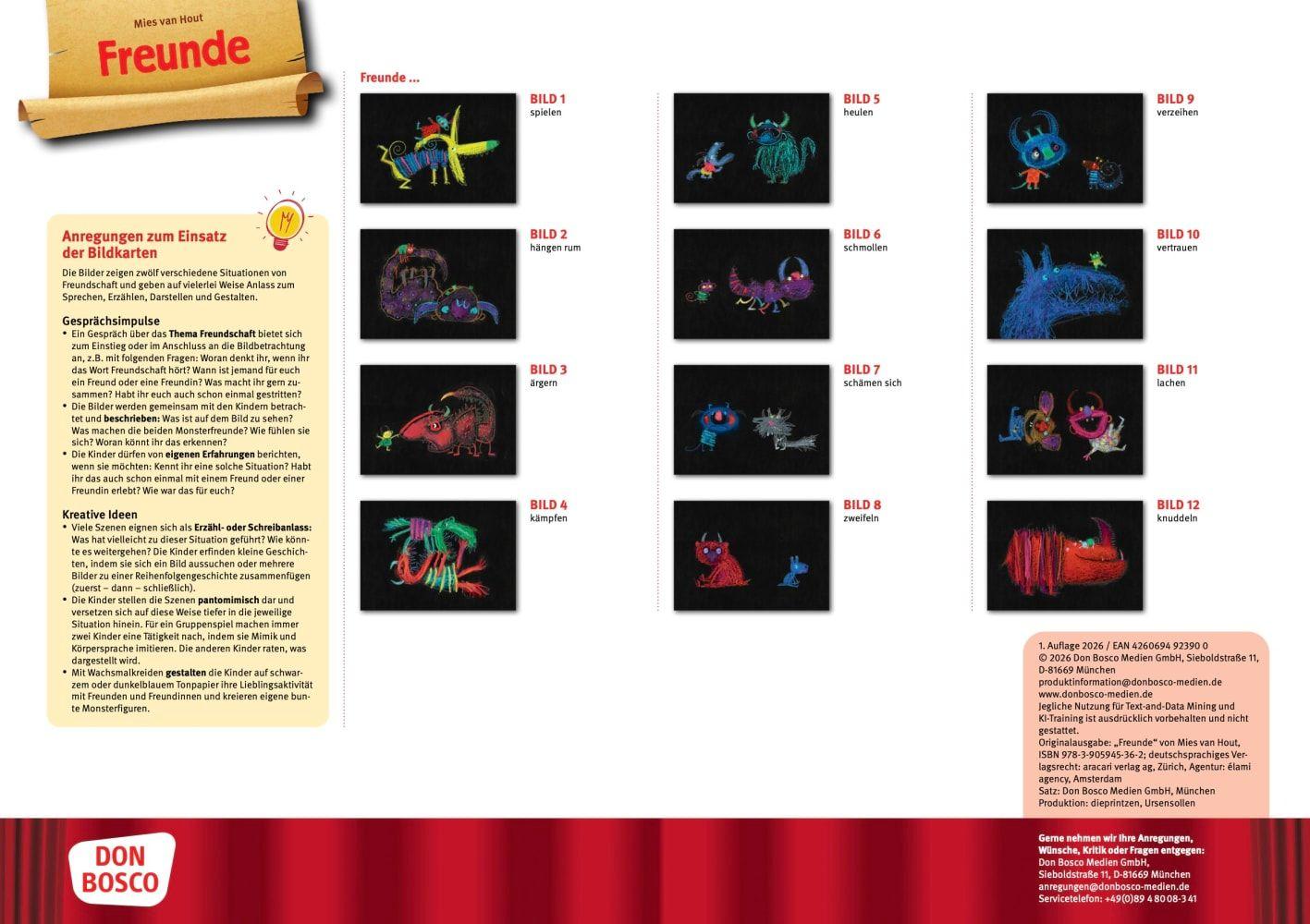 Beispielinhalt (Bild) Freunde. Kamishibai Bildkartenset
