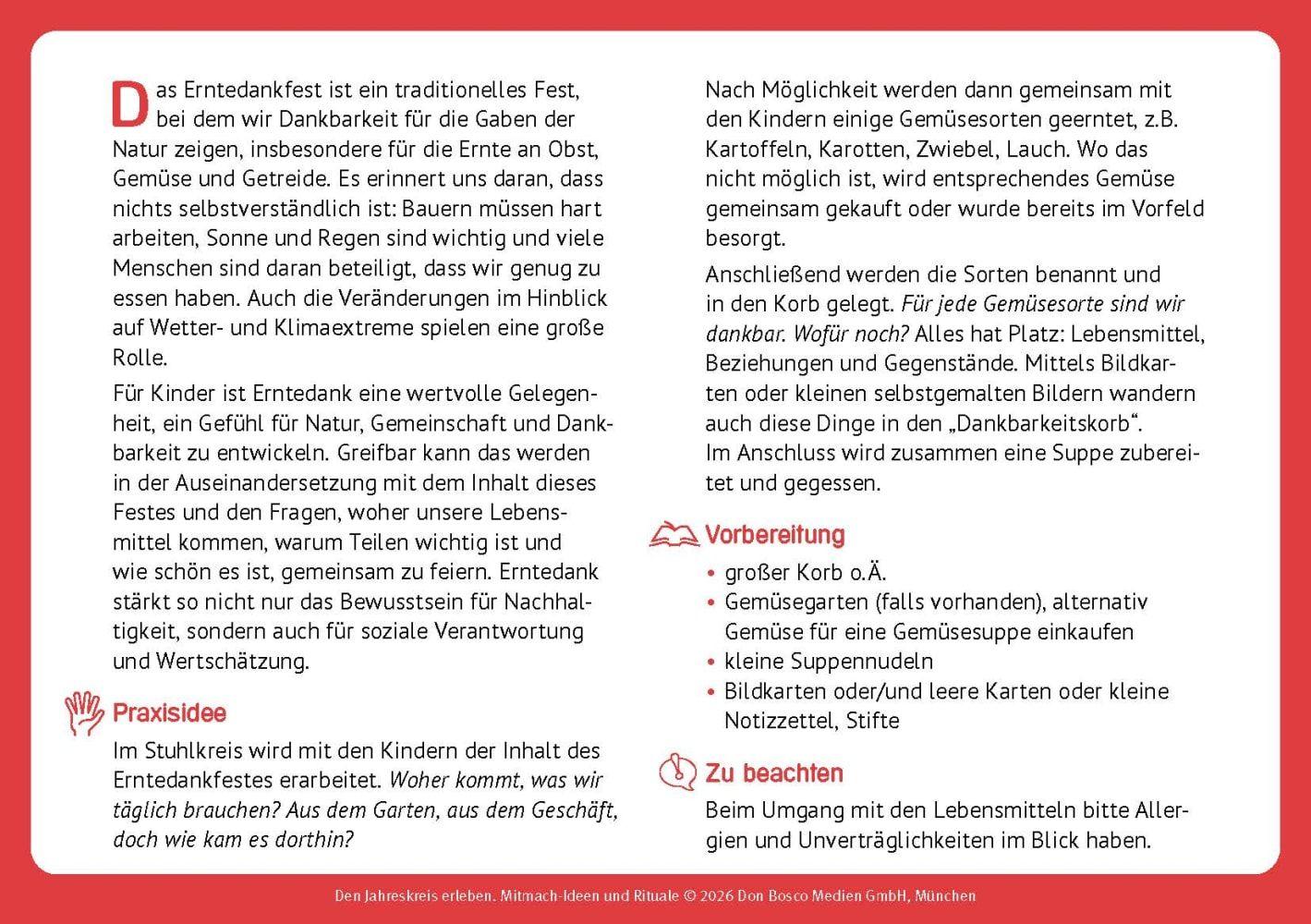 Beispielinhalt (Bild) Den Jahreskreis erleben. 30 Mitmach-Ideen und Rituale