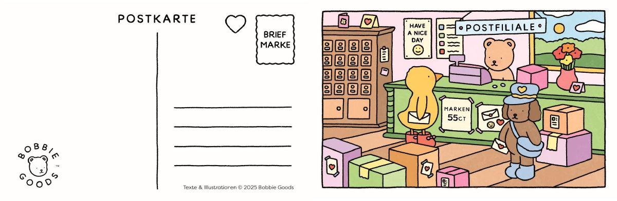 Beispielinhalt (Bild) Bobbie Goods Postkarten Ausmalblock (offizielle deutsche Ausgabe)