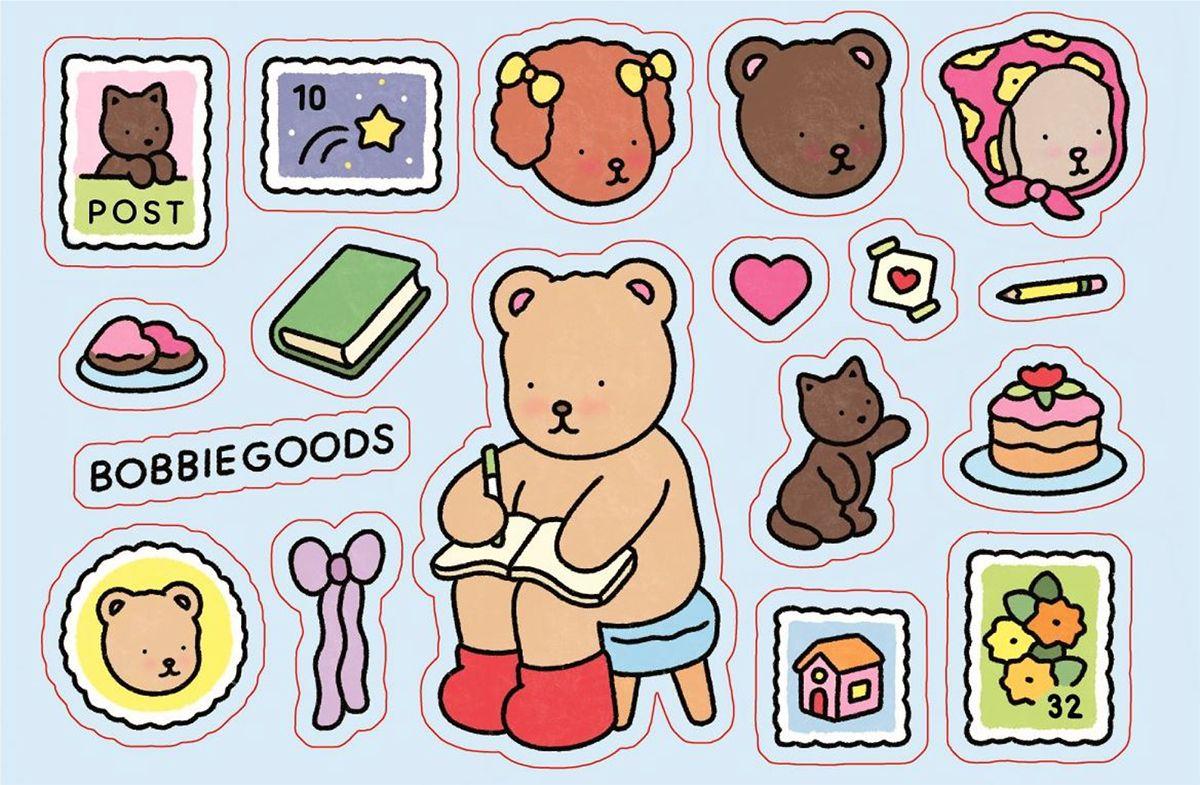 Beispielinhalt (Bild) Bobbie Goods Postkarten Ausmalblock (offizielle deutsche Ausgabe)