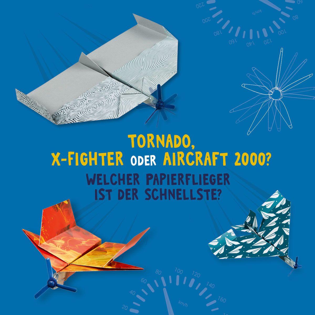 Beispielinhalt (Bild) Kreativ-Set Turbo-Papierflieger mit Propeller