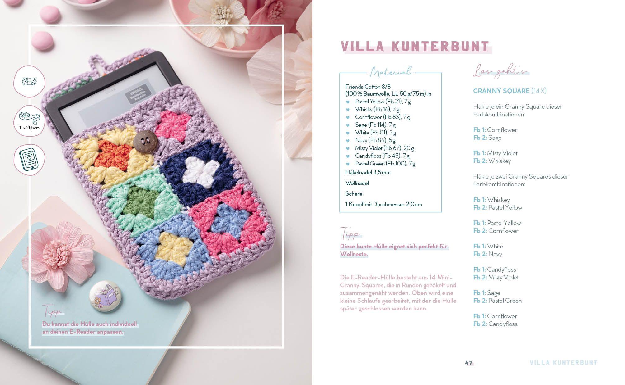 Beispielinhalt (Bild) Buchhüllen häkeln - mit crochetinglara