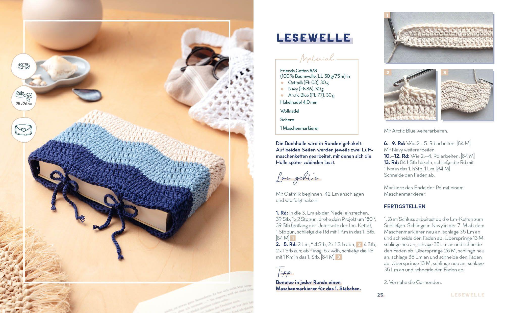 Beispielinhalt (Bild) Buchhüllen häkeln - mit crochetinglara