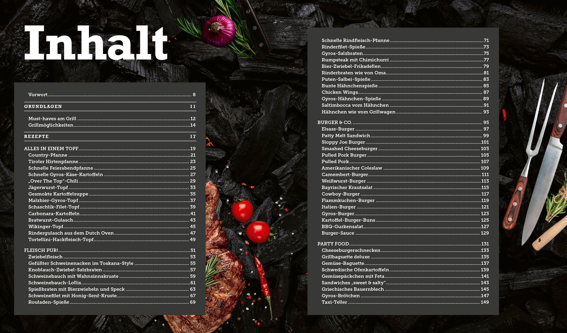 Beispielinhalt (Bild) Grillen wie ein Bär XXL  | 111 Rezepte für Grill und Dutch Oven