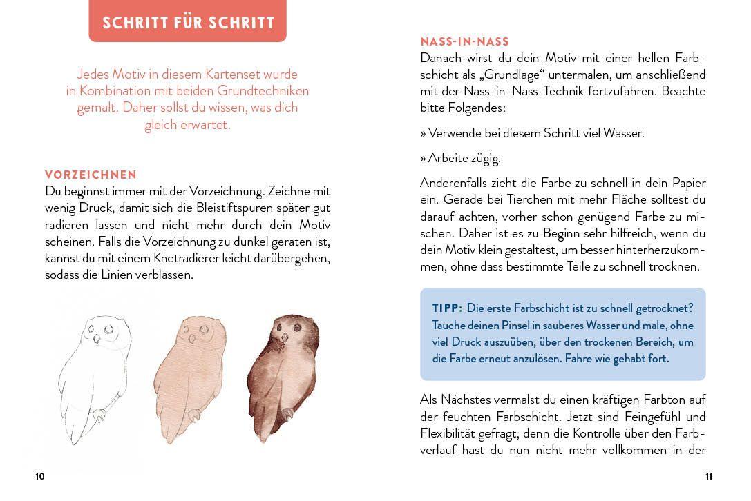 Beispielinhalt (Bild) 55 x Watercolor - Motiv-Sammlung: Kartenset für 5-Minuten-Aquarelle