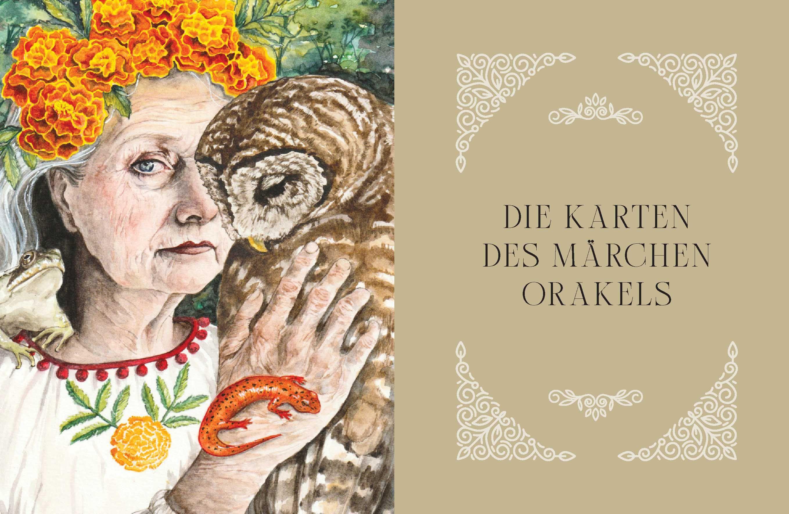 Beispielinhalt (Bild) Orakel-Kartenset: Märchenorakel | Inspirierende Lehren und Weisheiten aus Rotkäppchen, Rapunzel, Rumpelstilzchen und Co.