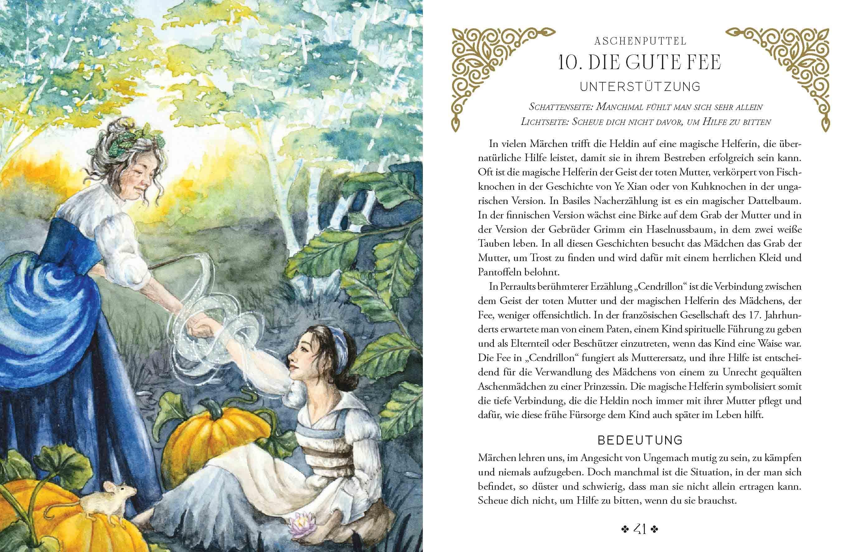 Beispielinhalt (Bild) Orakel-Kartenset: Märchenorakel | Inspirierende Lehren und Weisheiten aus Rotkäppchen, Rapunzel, Rumpelstilzchen und Co.