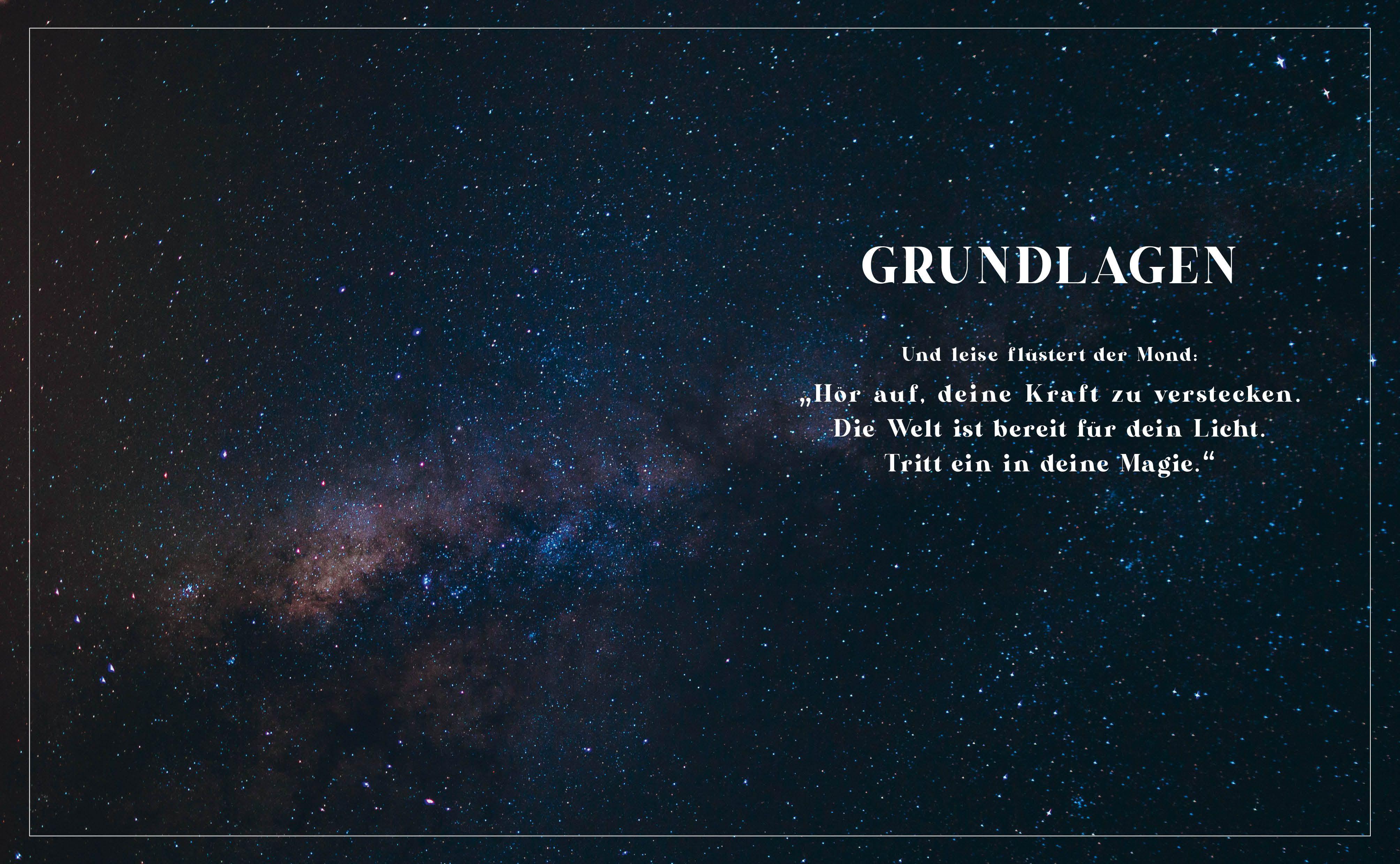 Beispielinhalt (Bild) Mond-Rituale - Aktiviere die Energie der Tierkreiszeichen | Dein Jahresbegleiter mit Orakellegungen, Yoga-Übungen & Mantras für deine Meditationspraxis