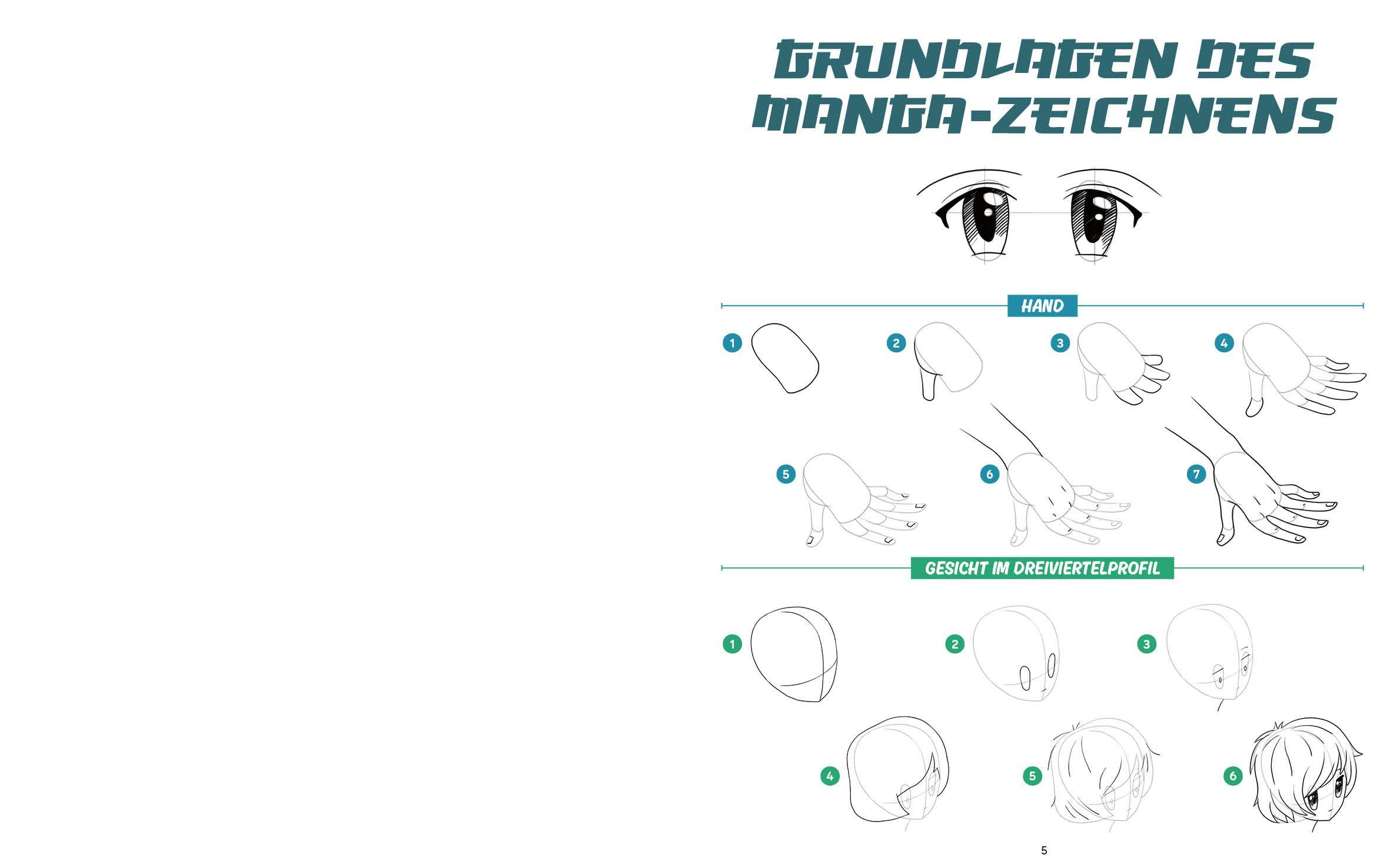Beispielinhalt (Bild) Die ultimative Motiv-Bibliothek - 1000 x Manga zeichnen