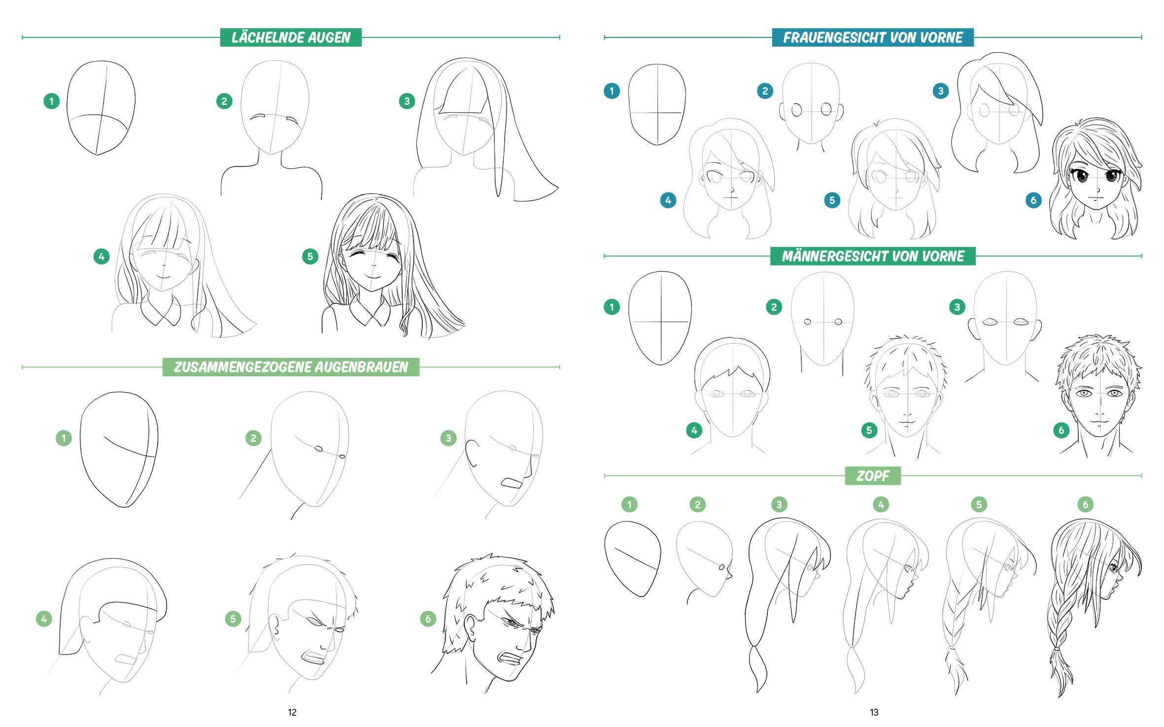 Beispielinhalt (Bild) Die ultimative Motiv-Bibliothek - 1000 x Manga zeichnen