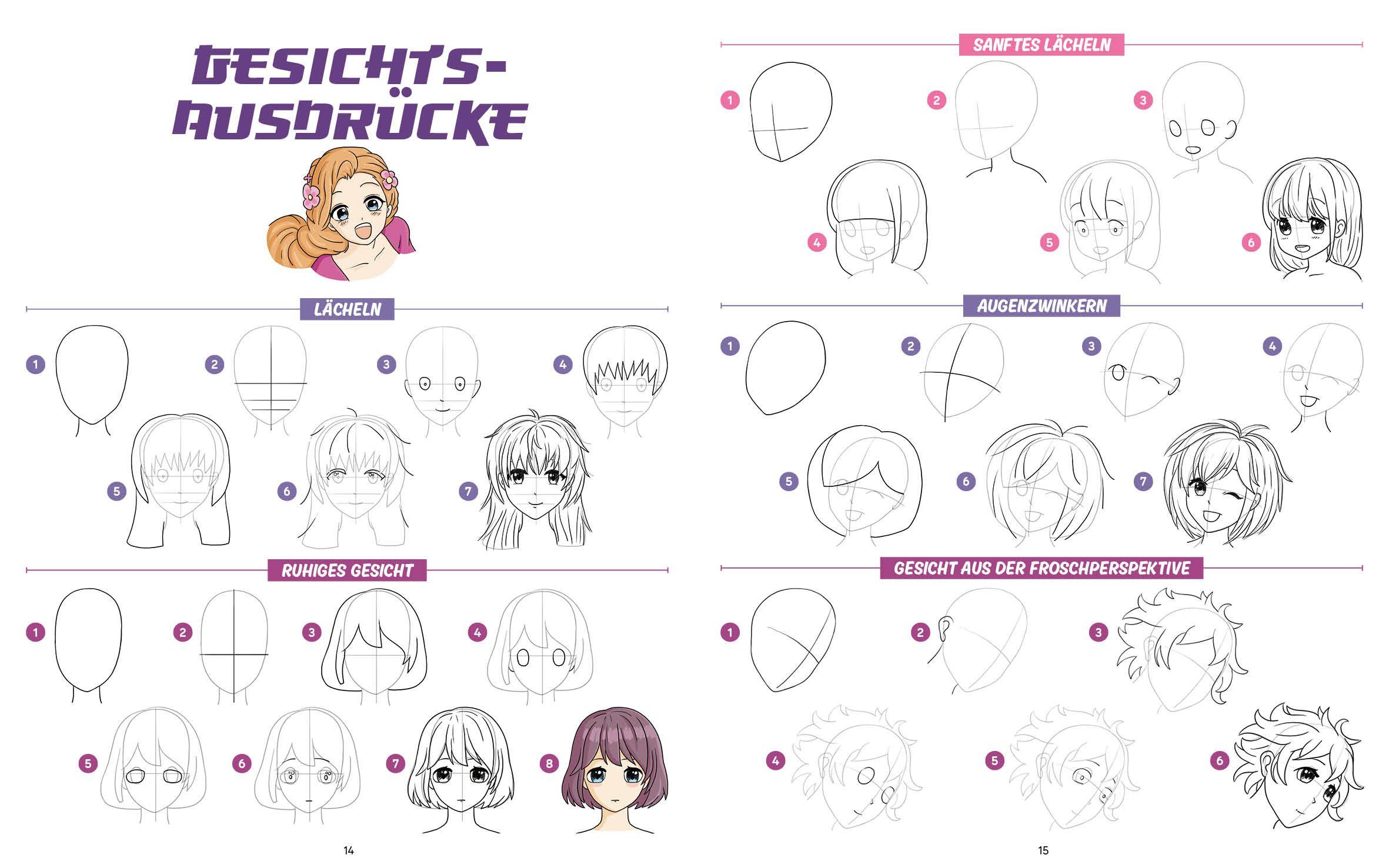 Beispielinhalt (Bild) Die ultimative Motiv-Bibliothek - 1000 x Manga zeichnen