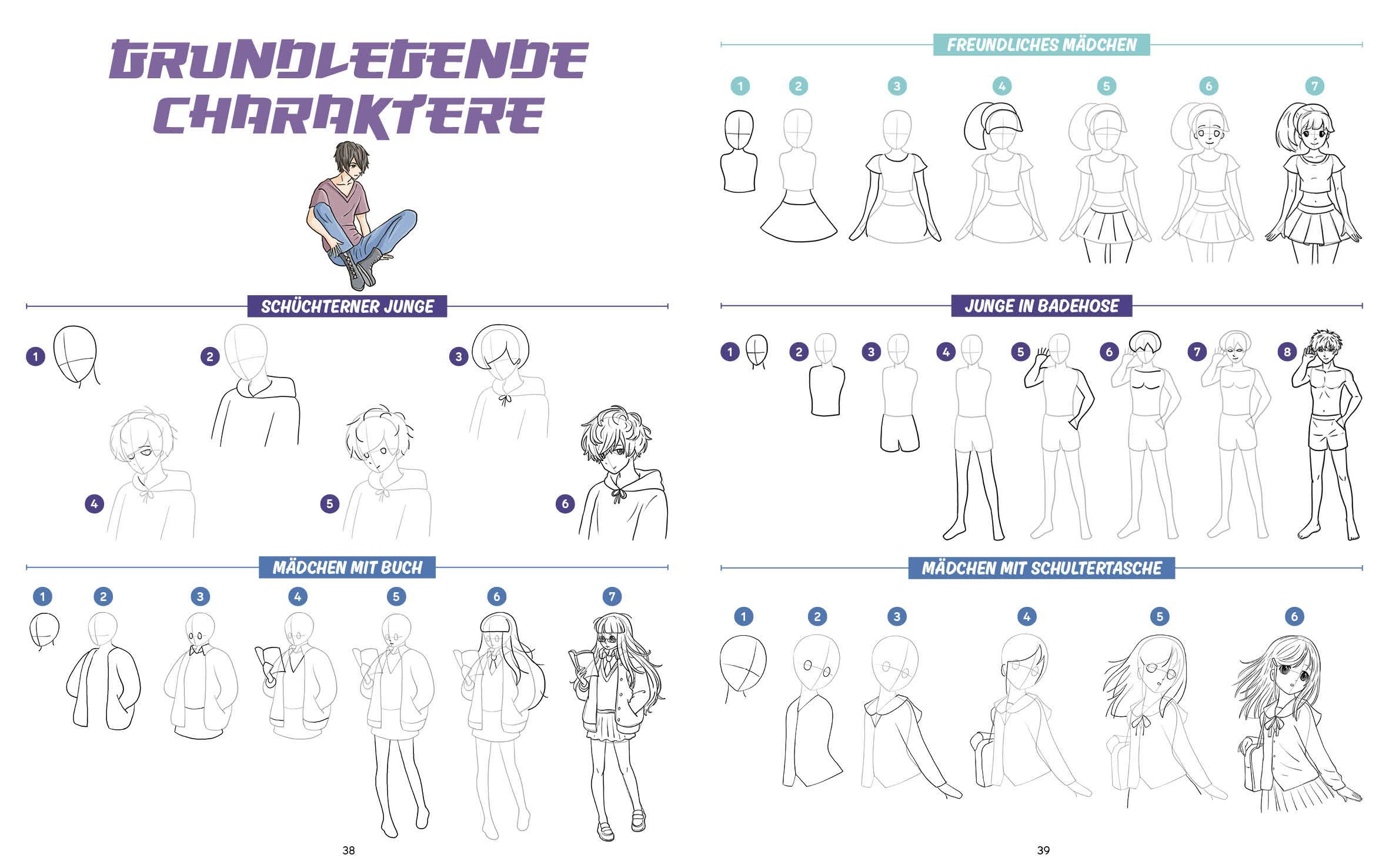 Beispielinhalt (Bild) Die ultimative Motiv-Bibliothek - 1000 x Manga zeichnen