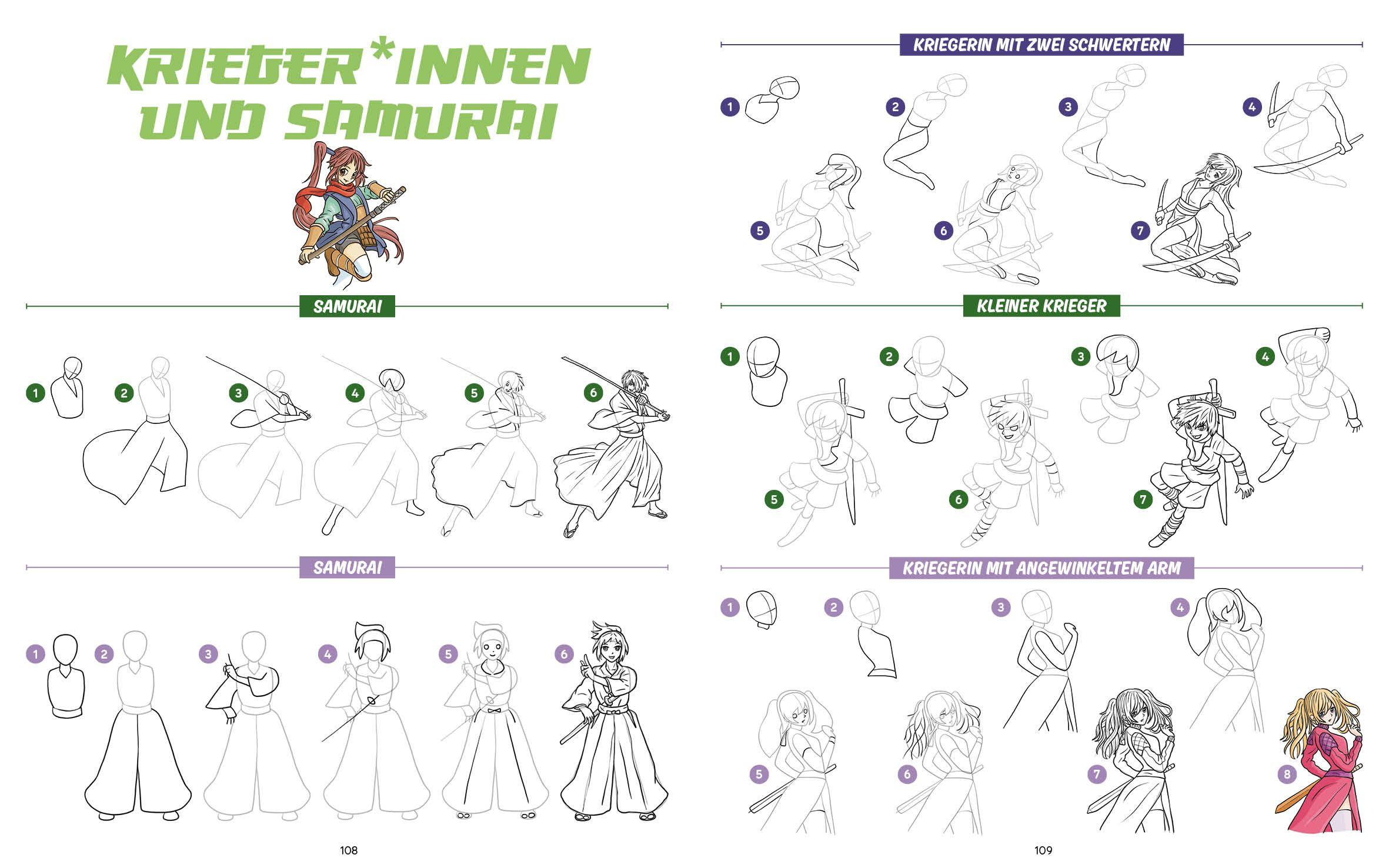 Beispielinhalt (Bild) Die ultimative Motiv-Bibliothek - 1000 x Manga zeichnen