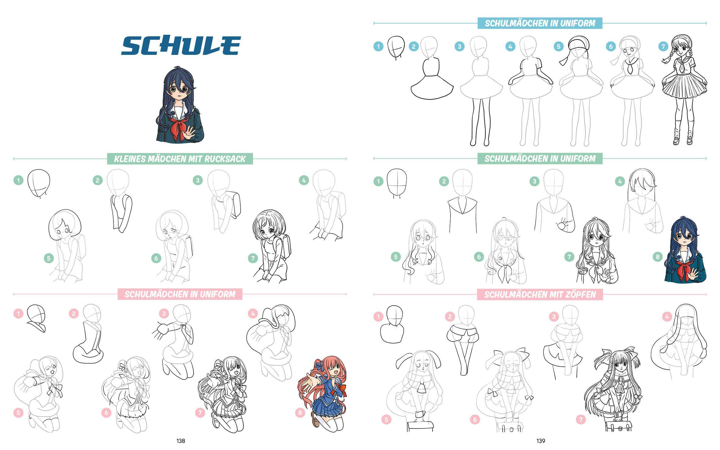 Beispielinhalt (Bild) Die ultimative Motiv-Bibliothek - 1000 x Manga zeichnen