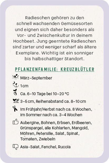 Beispielinhalt (Bild) Kartenset: Hochbeet super easy