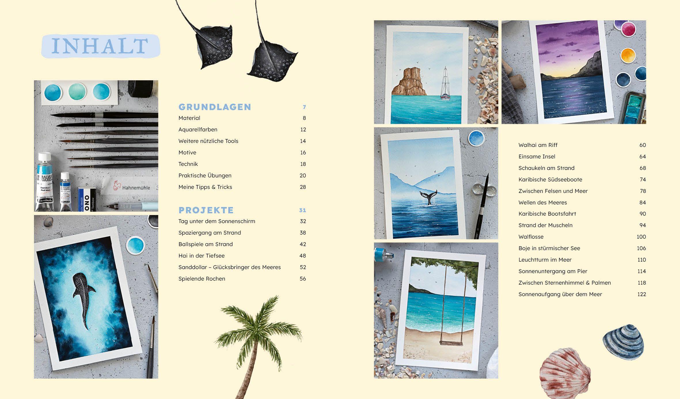 Beispielinhalt (Bild) Salty Watercolor - Sommer, Sonne, Meer