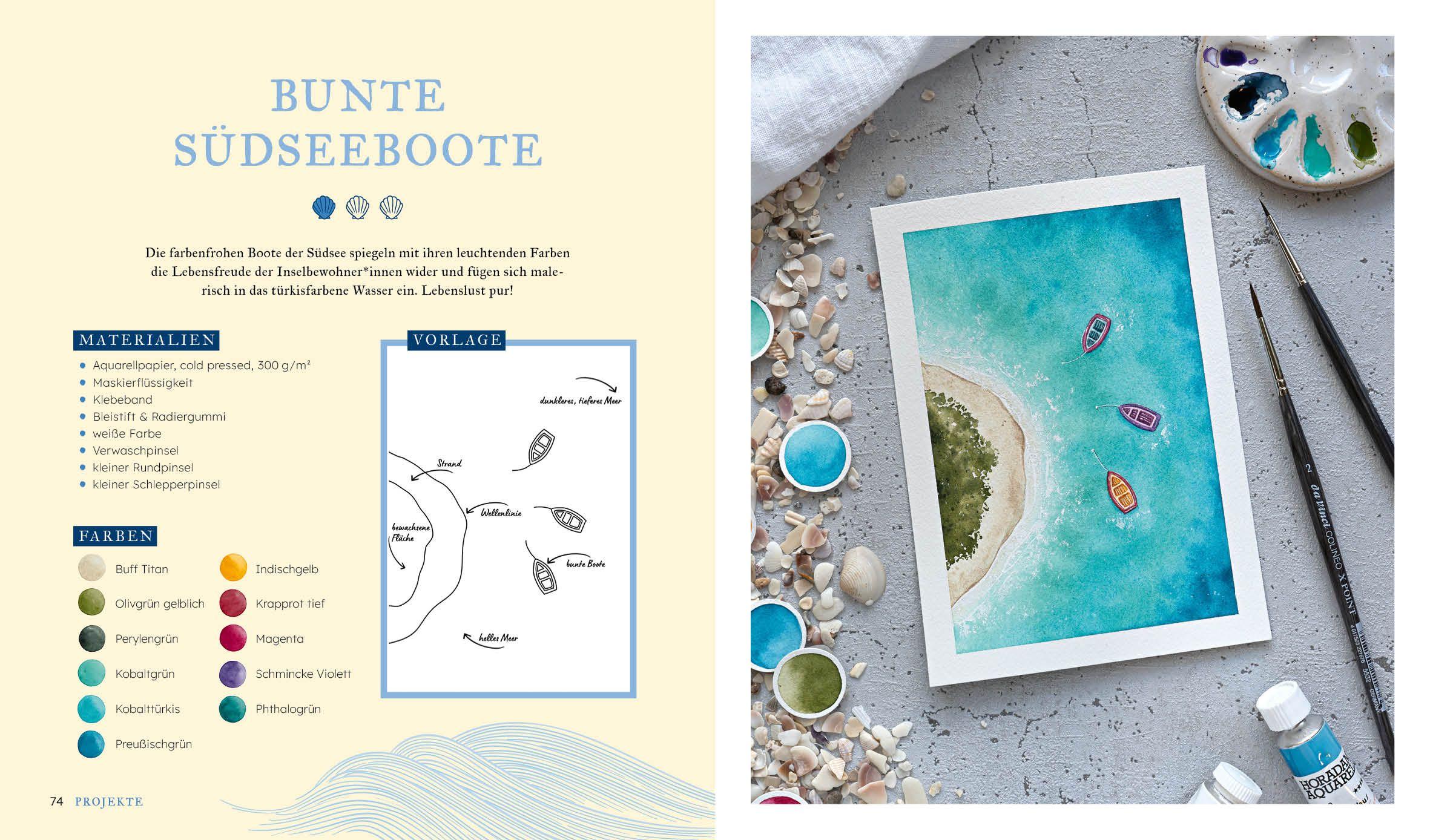 Beispielinhalt (Bild) Salty Watercolor - Sommer, Sonne, Meer